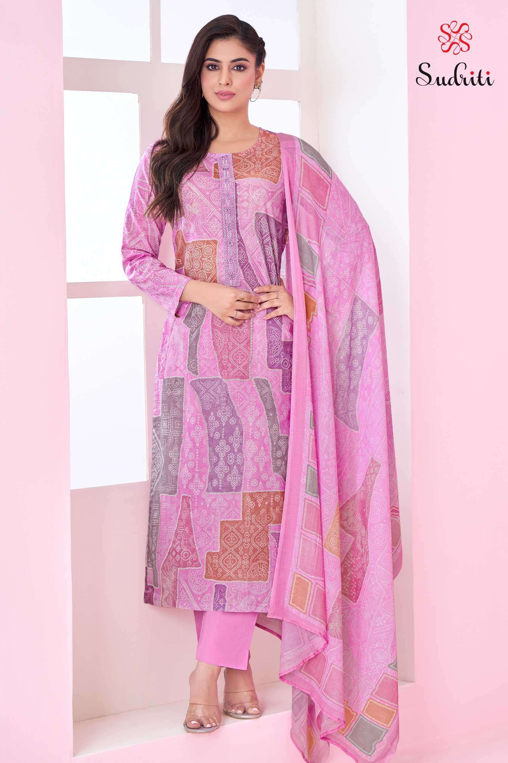 ridhima by sudriti colors exclusive latest designer embroidered cotton salwar suit supplier surat