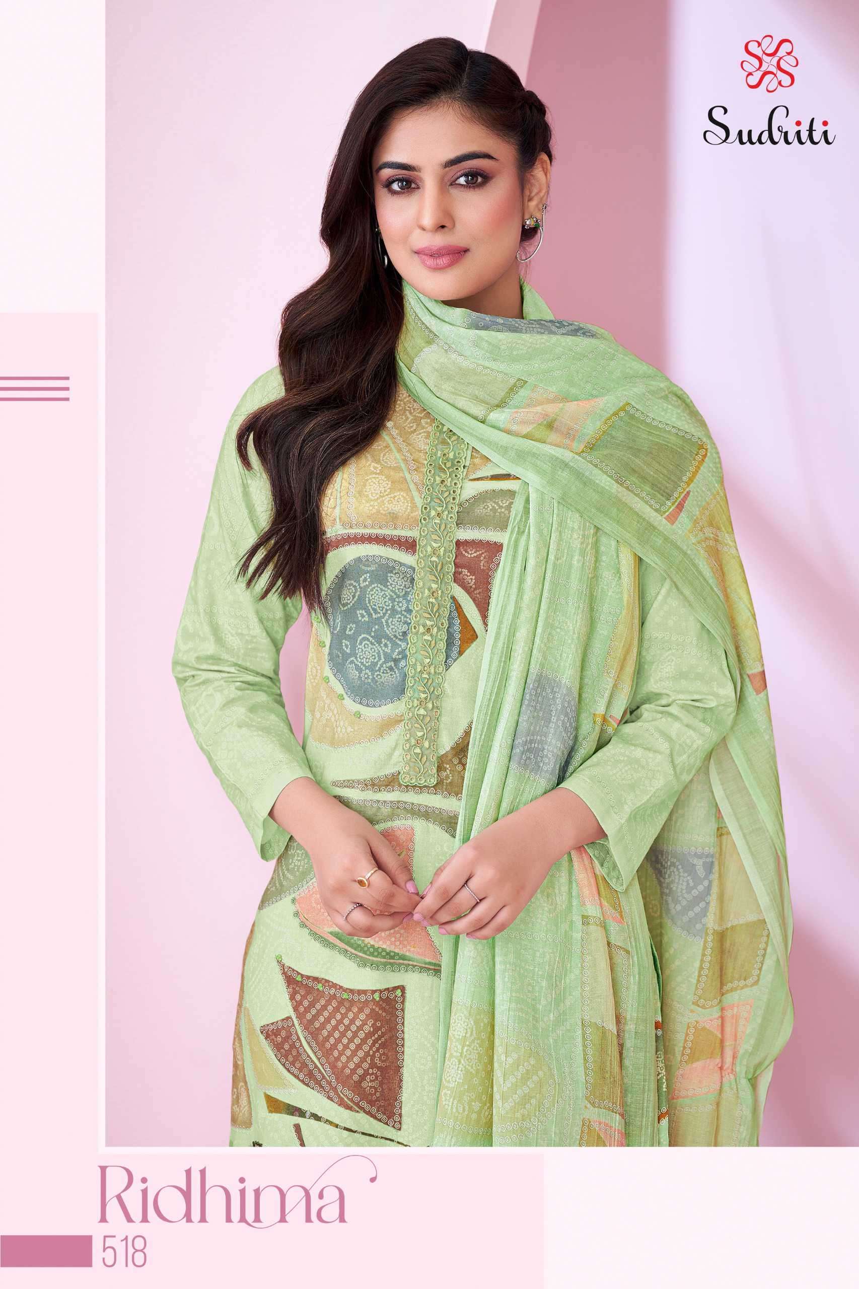 ridhima by sudriti colors exclusive latest designer embroidered cotton salwar suit supplier surat