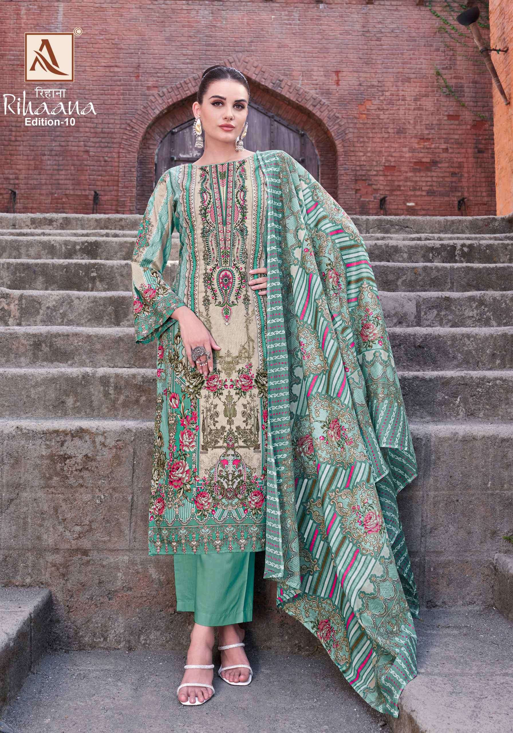 rihaana vol 10 by alok suits  colors exclusive embroidered designer stylish party wear salwar kameez online surat