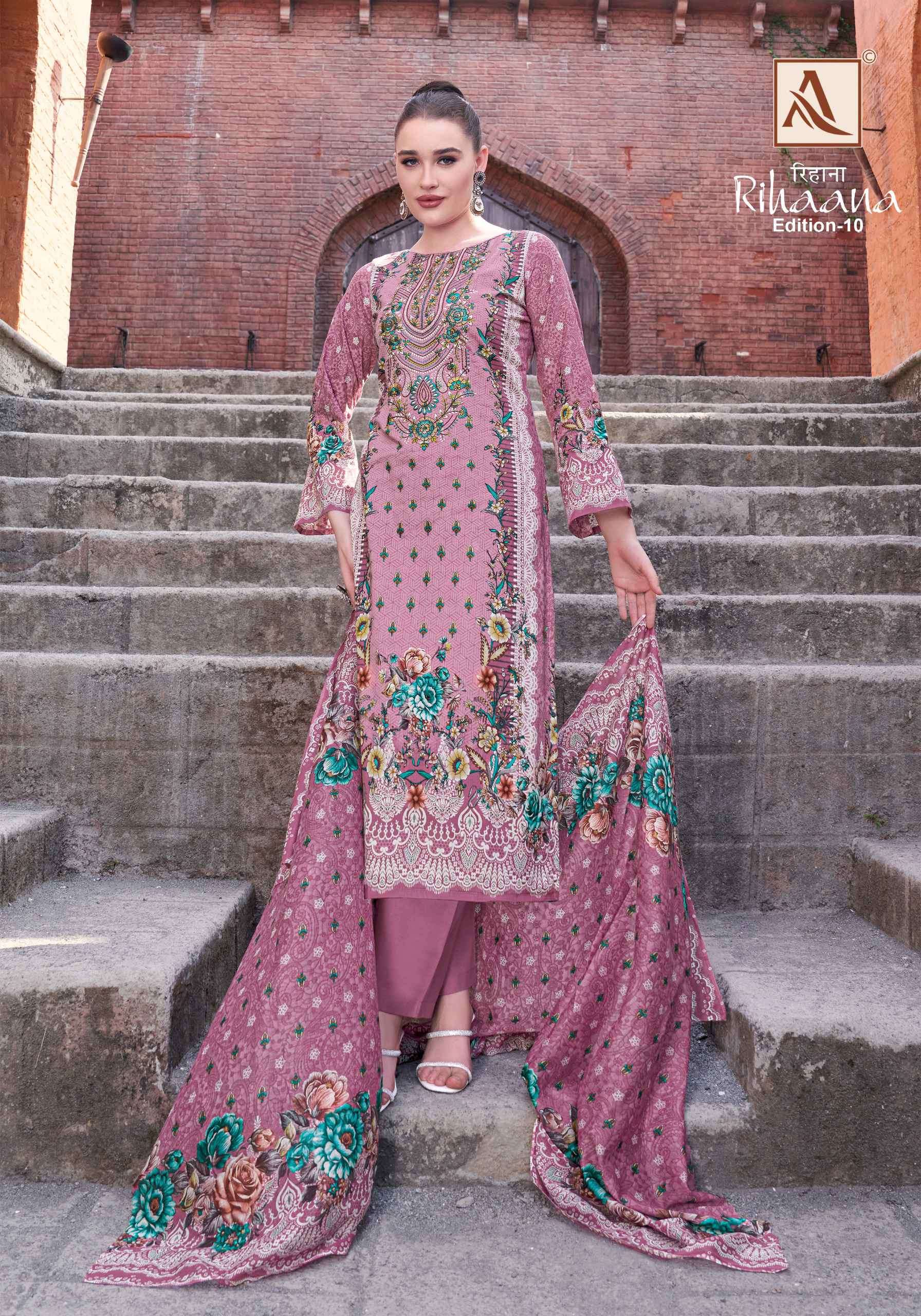 rihaana vol 10 by alok suits  colors exclusive embroidered designer stylish party wear salwar kameez online surat