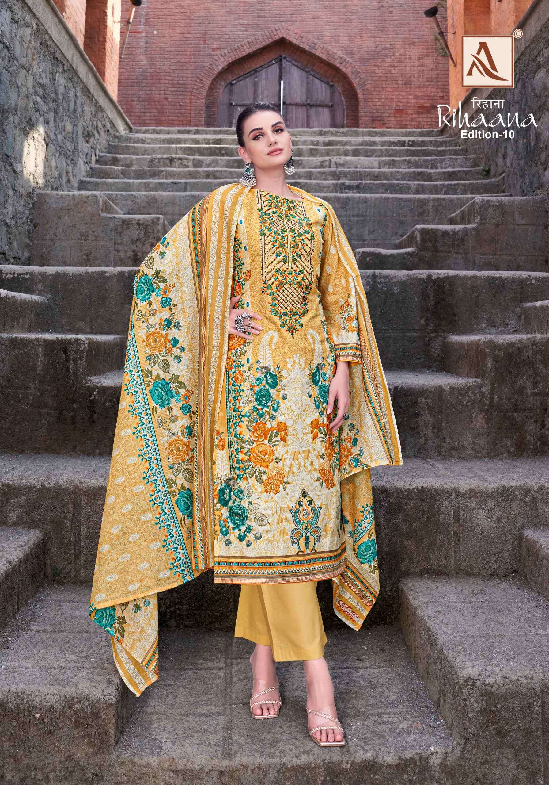 rihaana vol 10 by alok suits  colors exclusive embroidered designer stylish party wear salwar kameez online surat