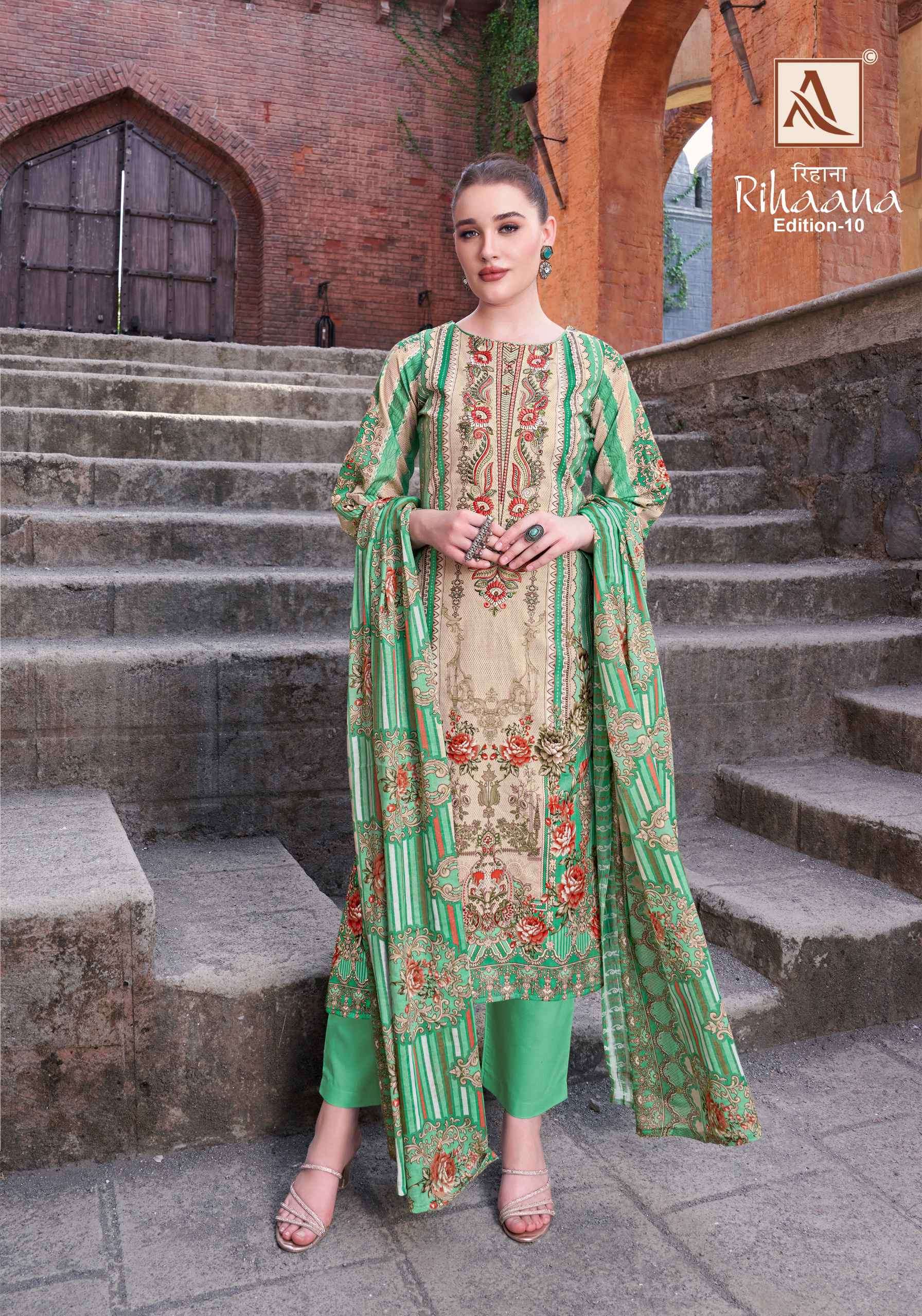 rihaana vol 10 by alok suits  colors exclusive embroidered designer stylish party wear salwar kameez online surat