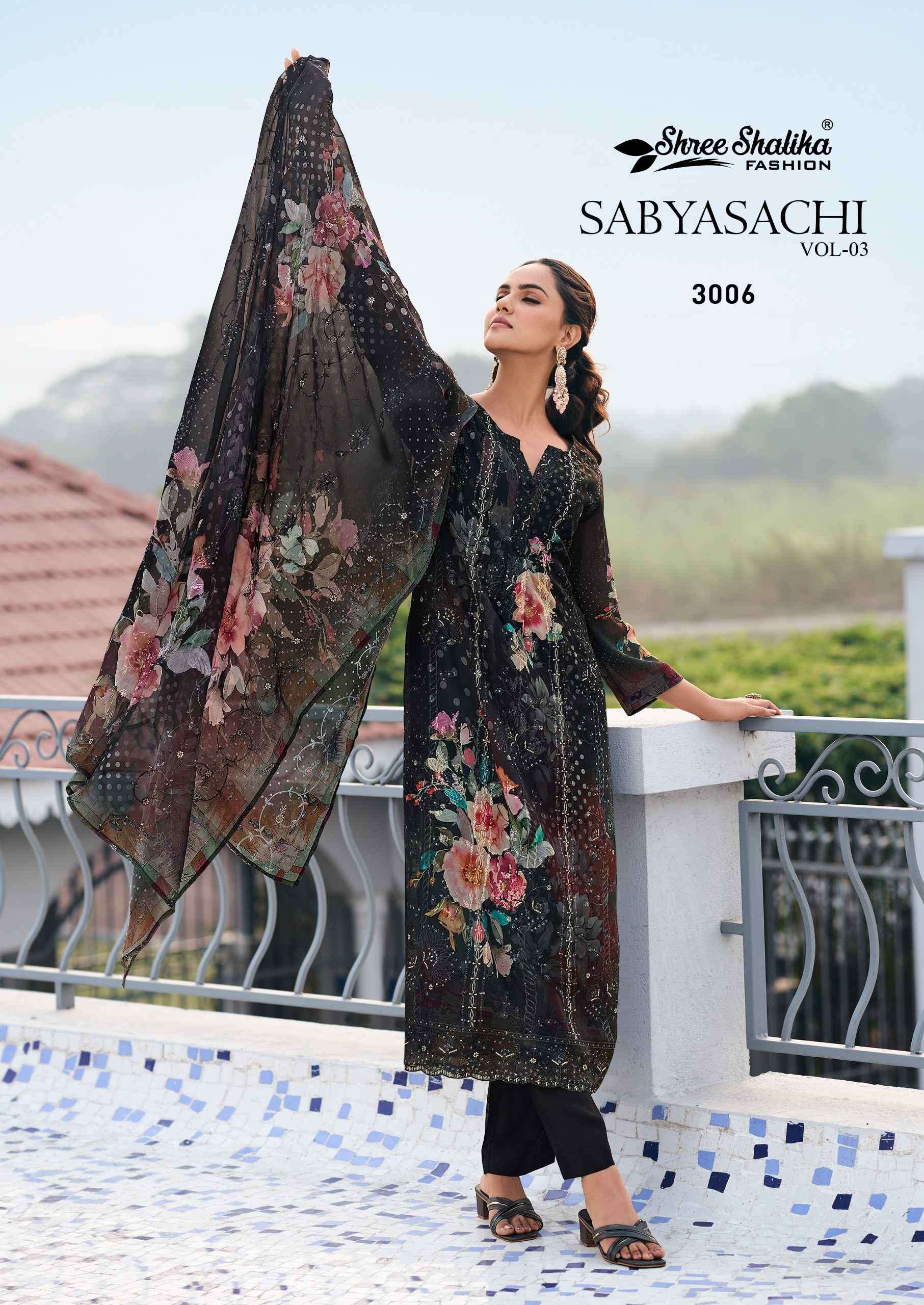 sabyasachi vol 3 by shree shalika 3001-3008 series best designer new stylish festival wear catalogue online surat