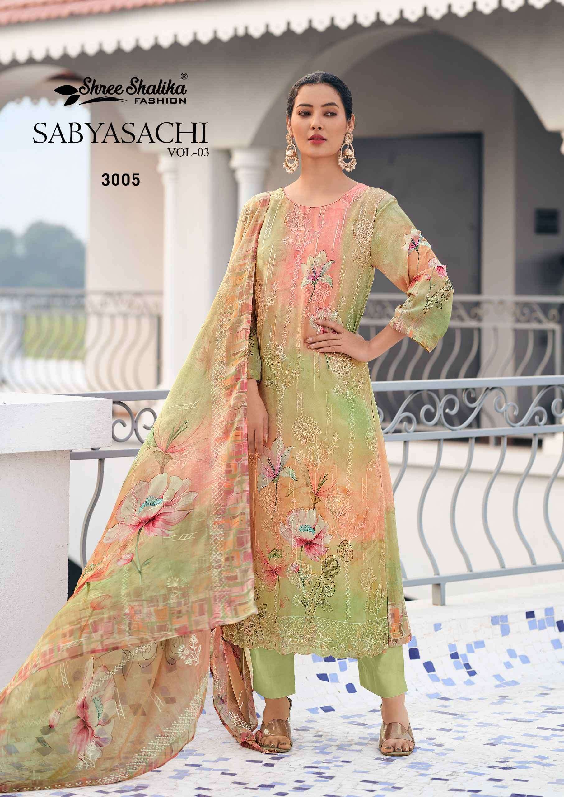 sabyasachi vol 3 by shree shalika 3001-3008 series best designer new stylish festival wear catalogue online surat
