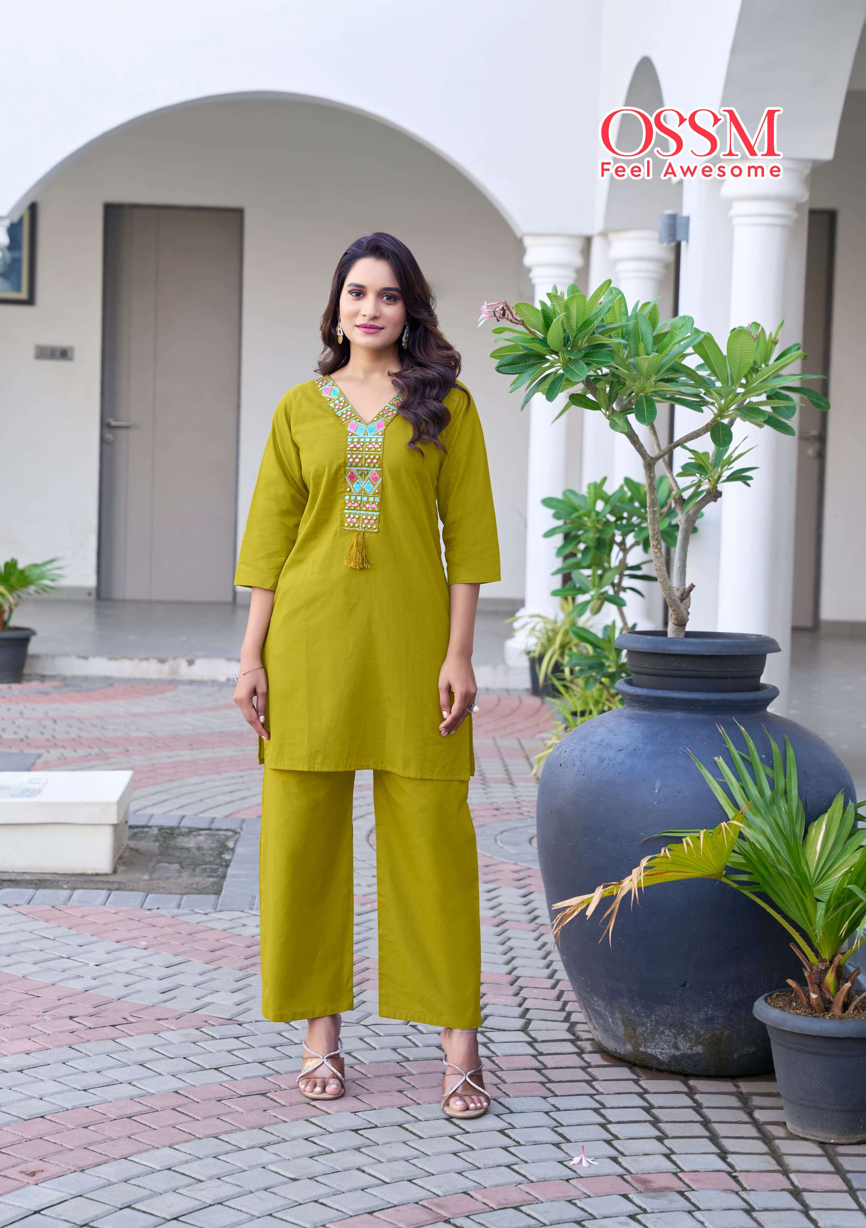 sara by ossm 1001-1006 series cotton summer wear readymade cord set buy online surat