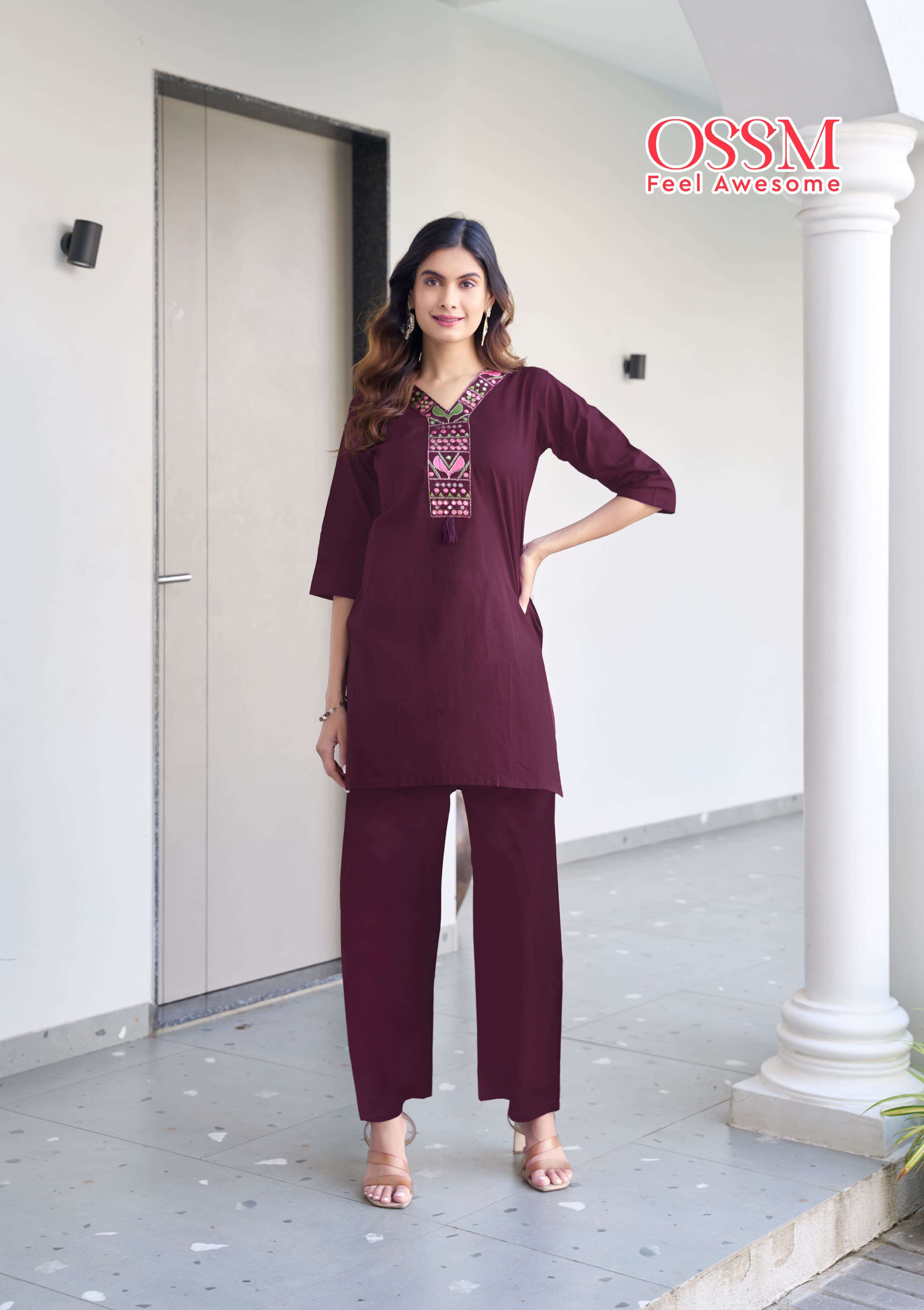 sara by ossm 1001-1006 series cotton summer wear readymade cord set buy online surat