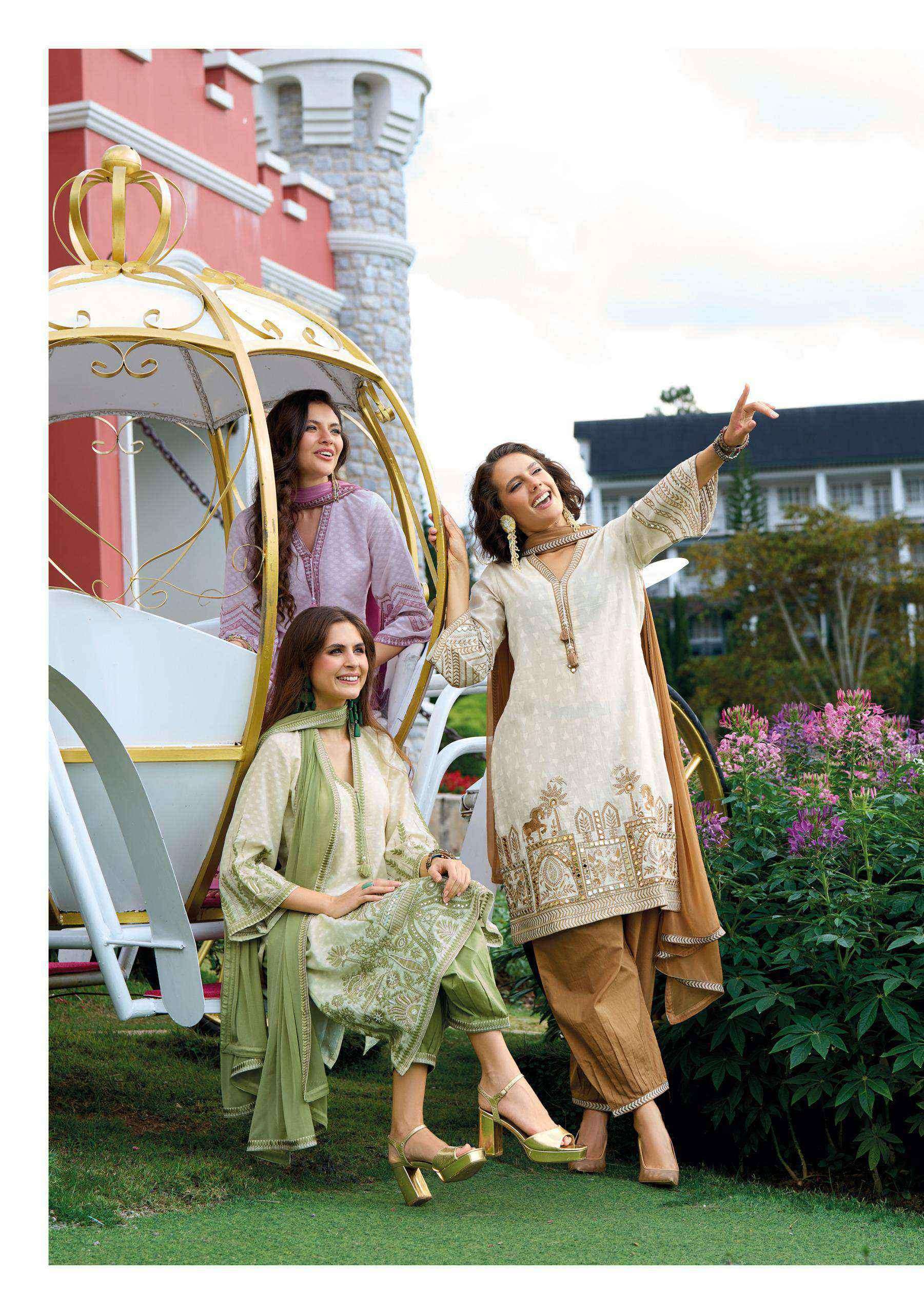 sehra by kailee 44301-44303 series exclusive designer fancy handwork and mirror worked readymade kurti for casual wear online surat