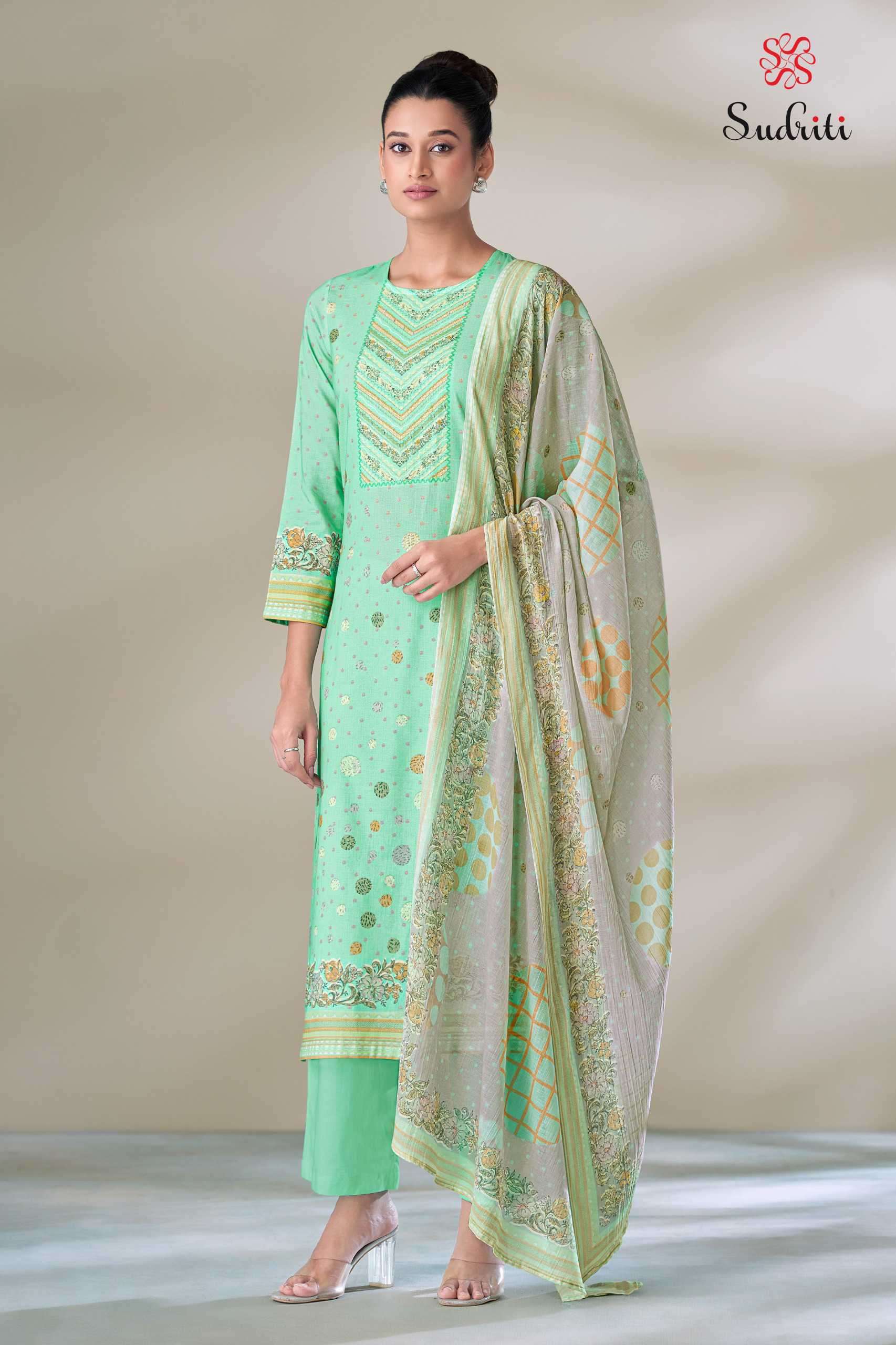 shwet by sudriti colors latest designer handwork summer wear cotton salwar kameez online surat