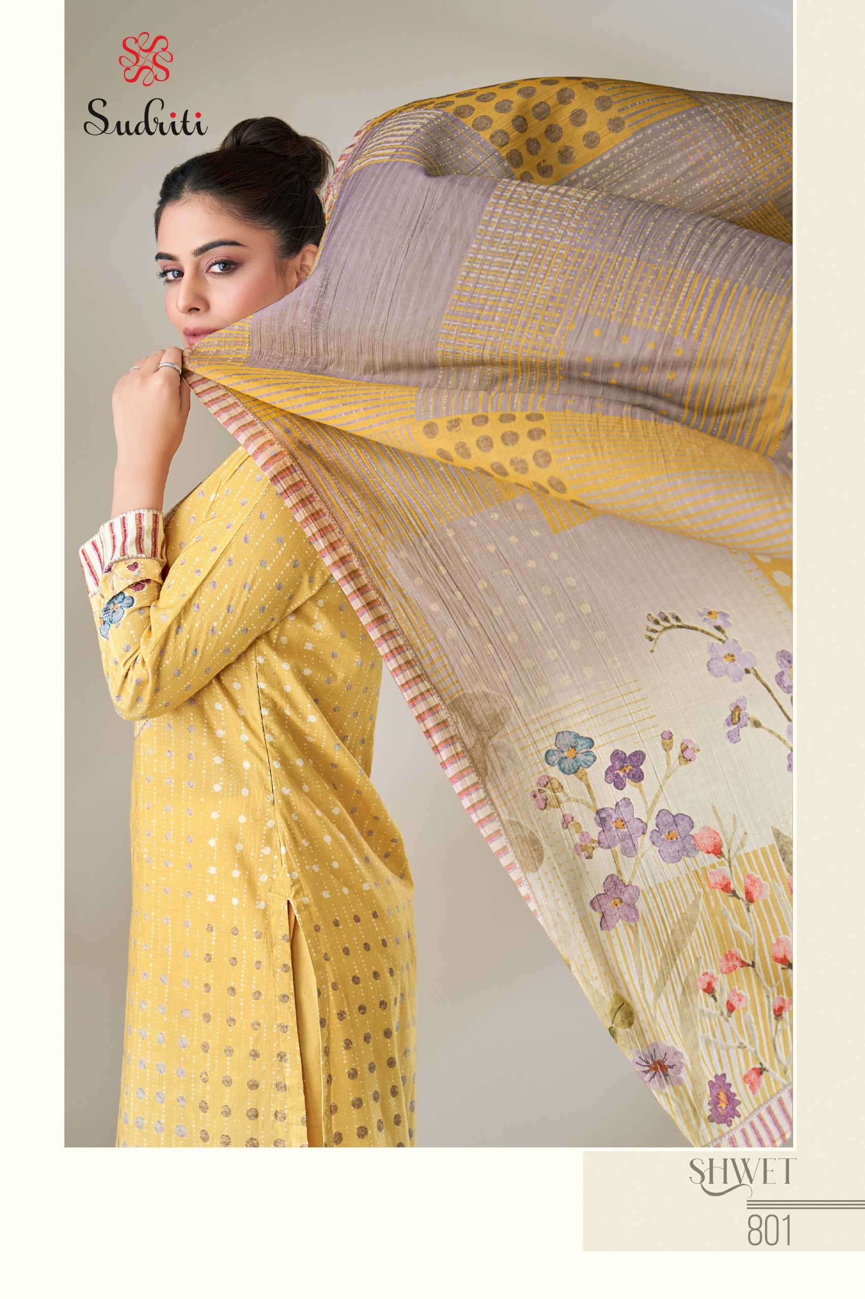 shwet by sudriti colors latest designer handwork summer wear cotton salwar kameez online surat