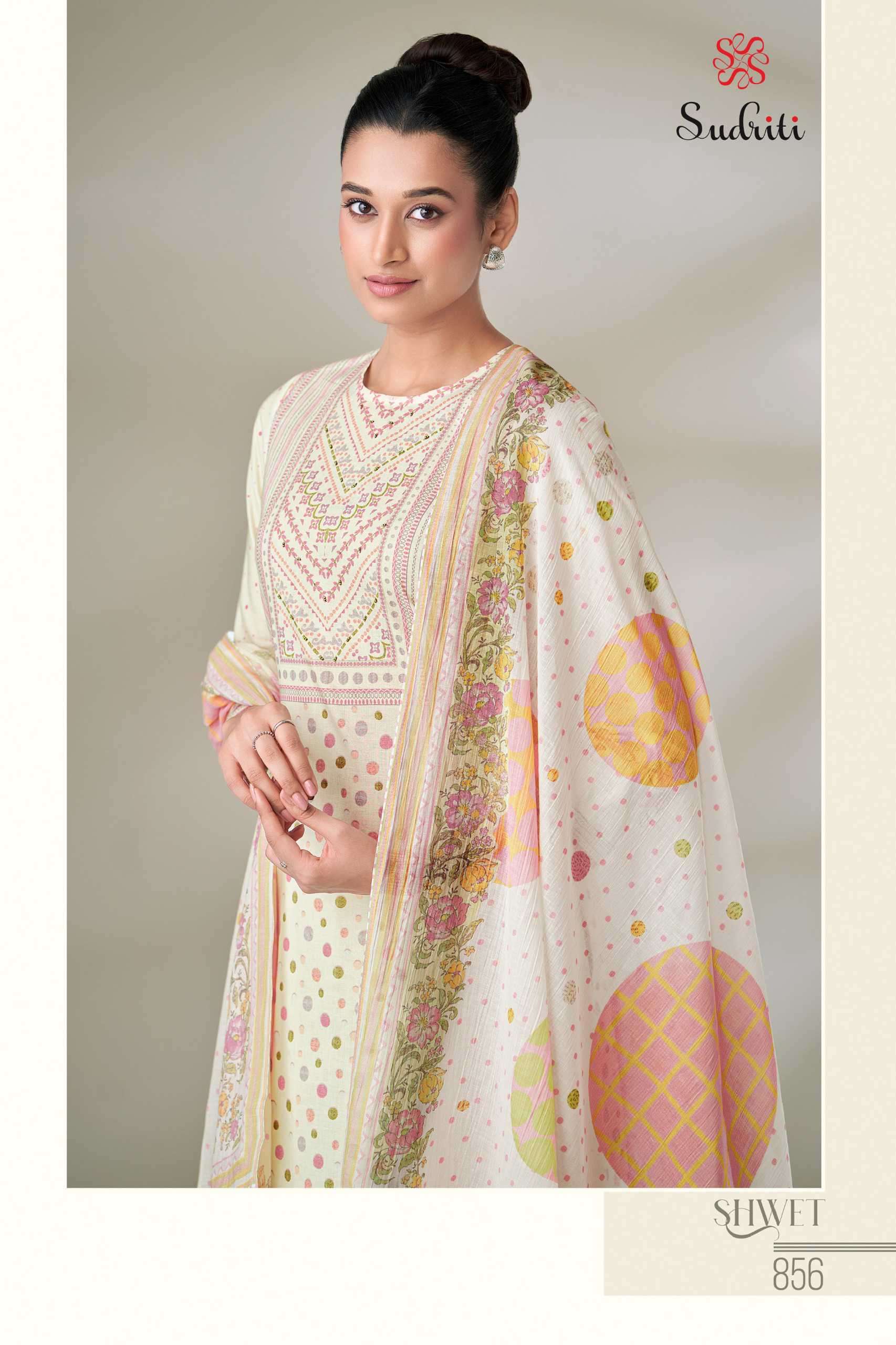 shwet by sudriti colors latest designer handwork summer wear cotton salwar kameez online surat