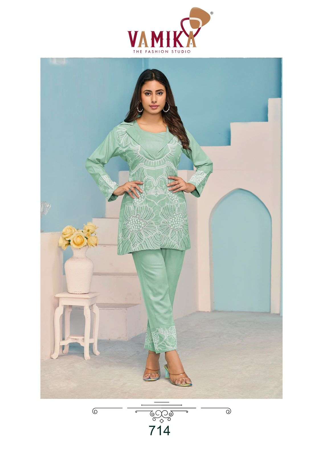 veera vol 3 by vamika 711-715 series latest designer daily wear readymade cord set best online price surat