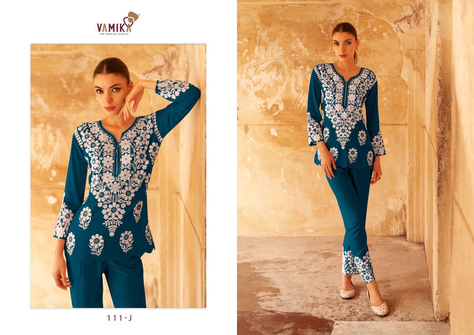 veronica vol-2 by vamika colors latest designer stylish readymade cord set collection online surat