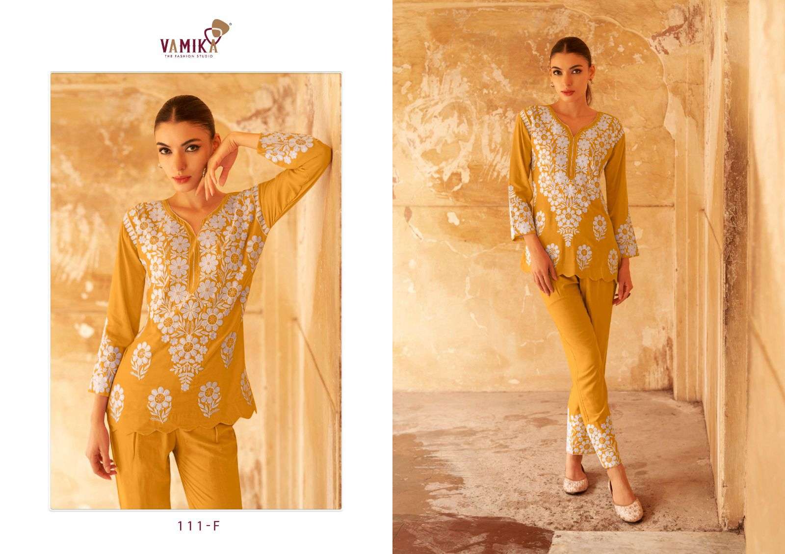 veronica vol-2 by vamika colors latest designer stylish readymade cord set collection online surat