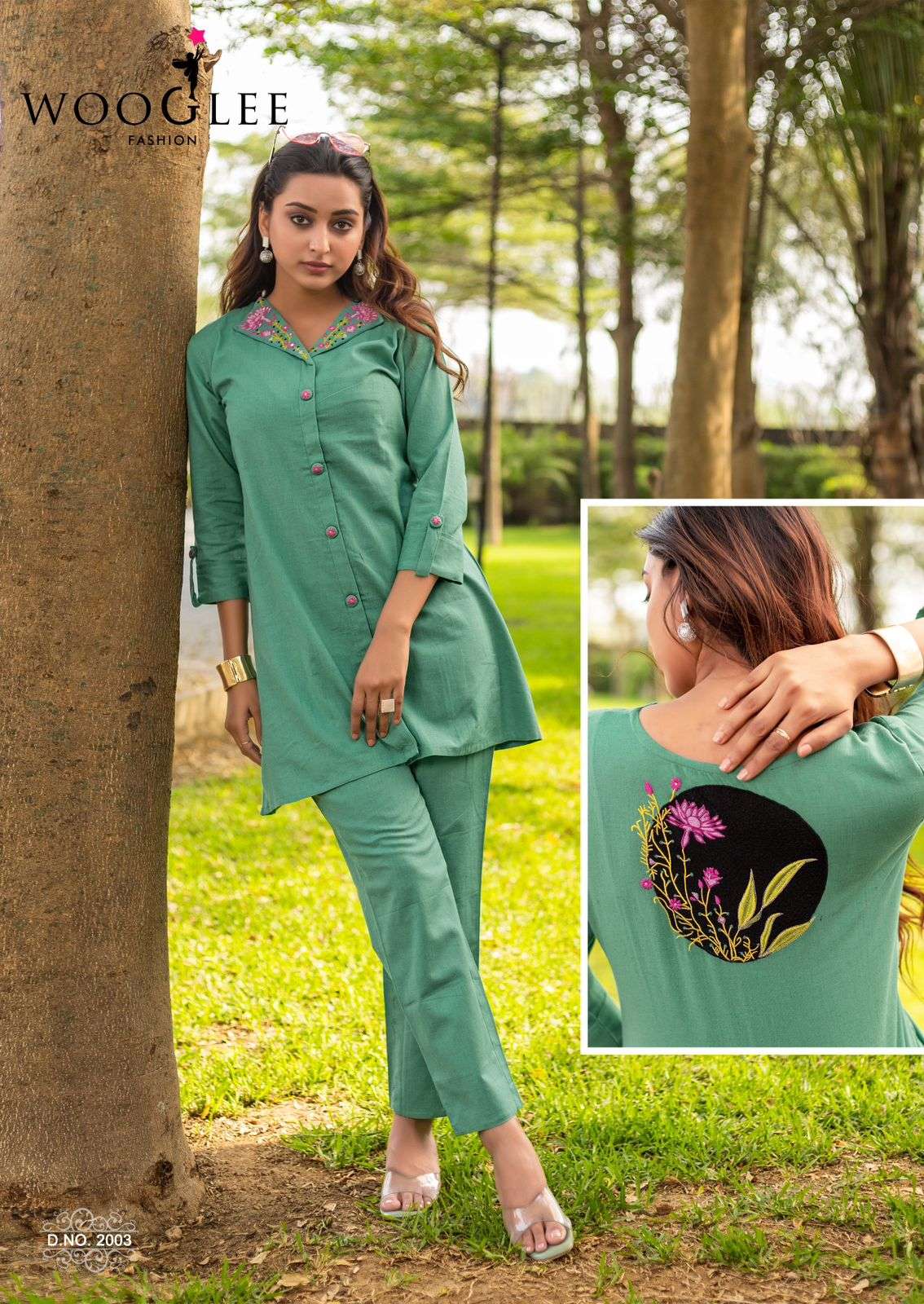 zeel by wooglee 2001-2006 series fancy handwork stylish summer wear cord set collection online surat