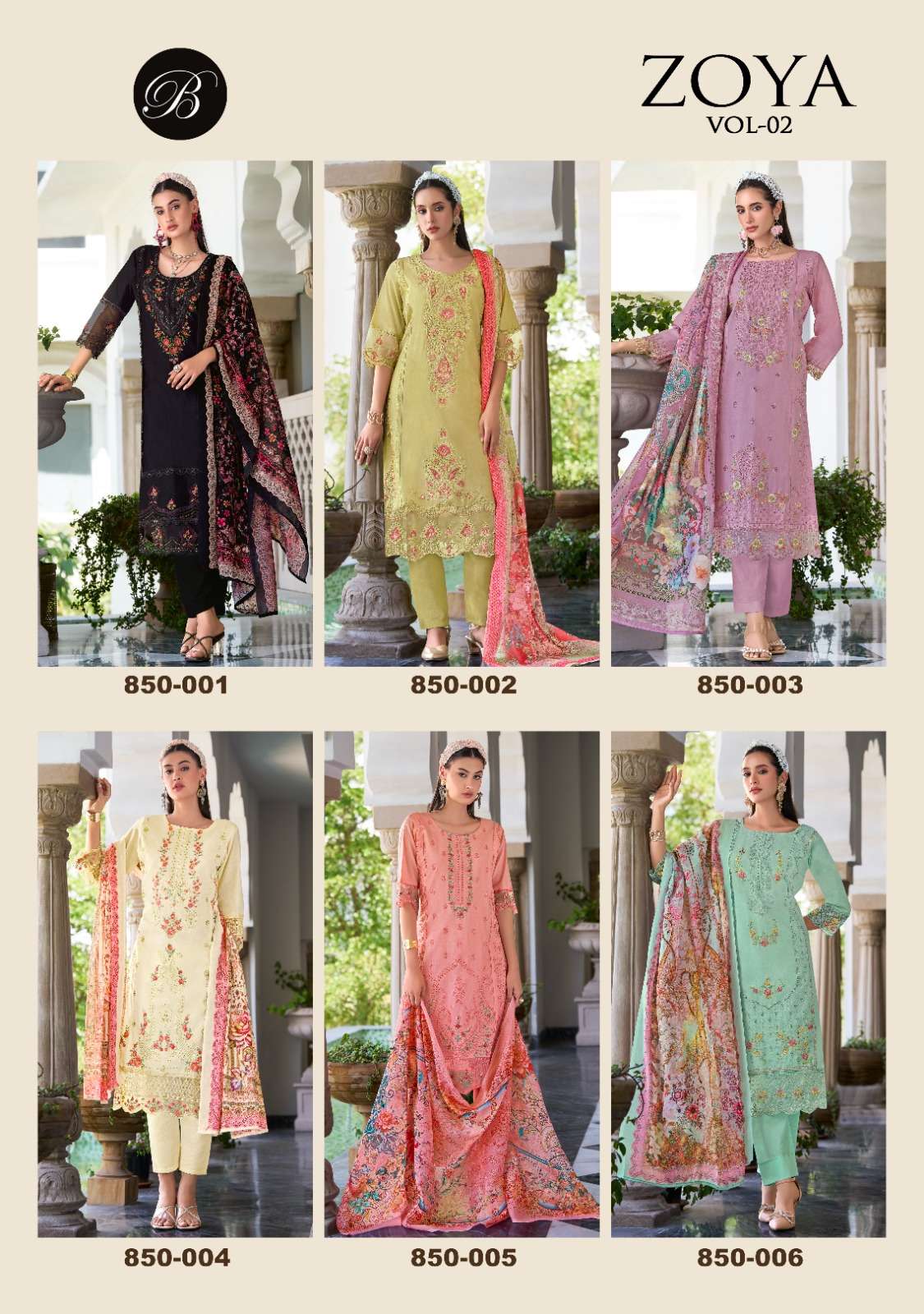 zoya vol-2 by belliza colors heavy embroidered latest designer party wear salwar kameez online surat
