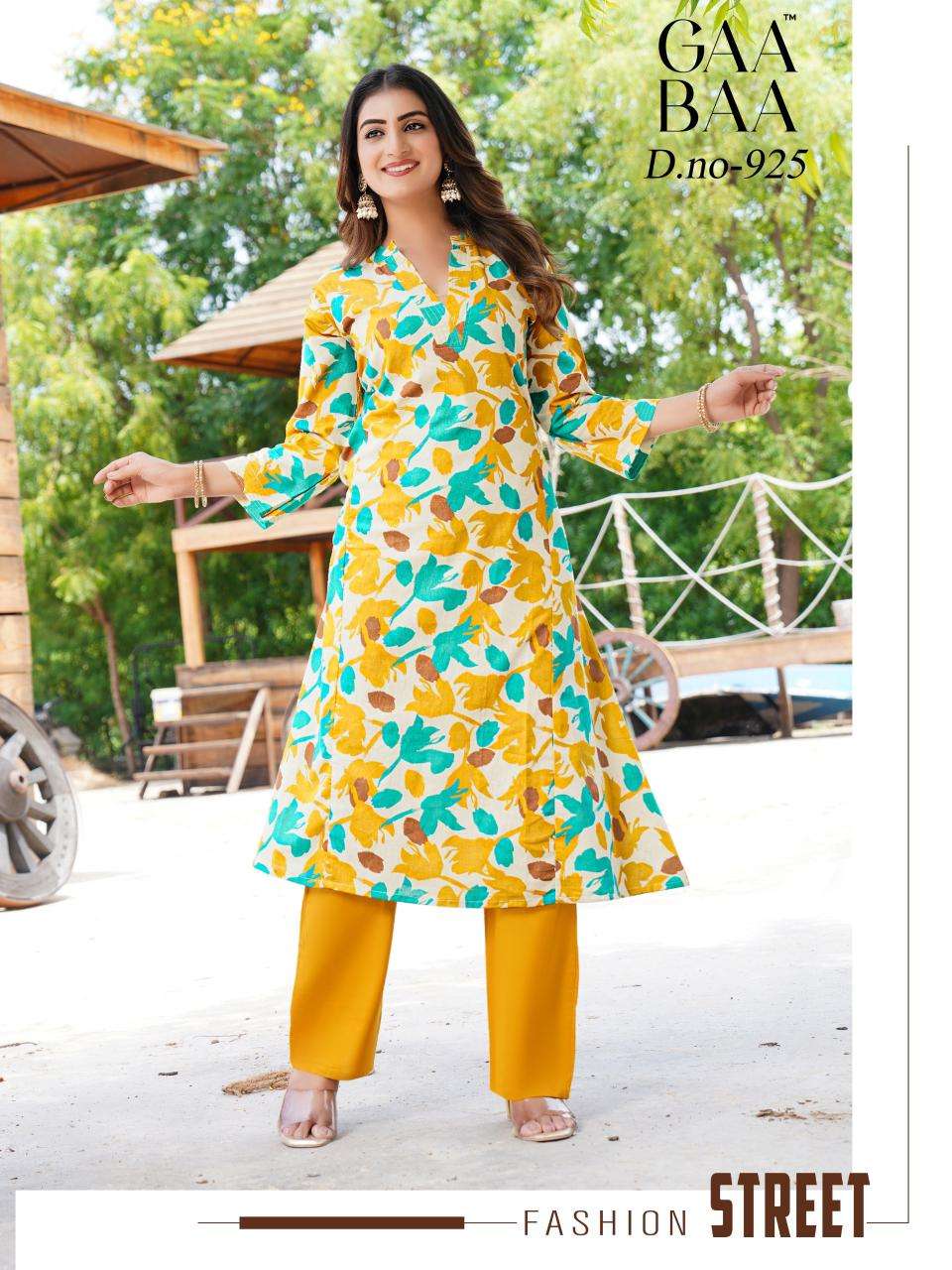 925 by gaabaa exclusive designer party wear cotton printed cord set wholesaler surat