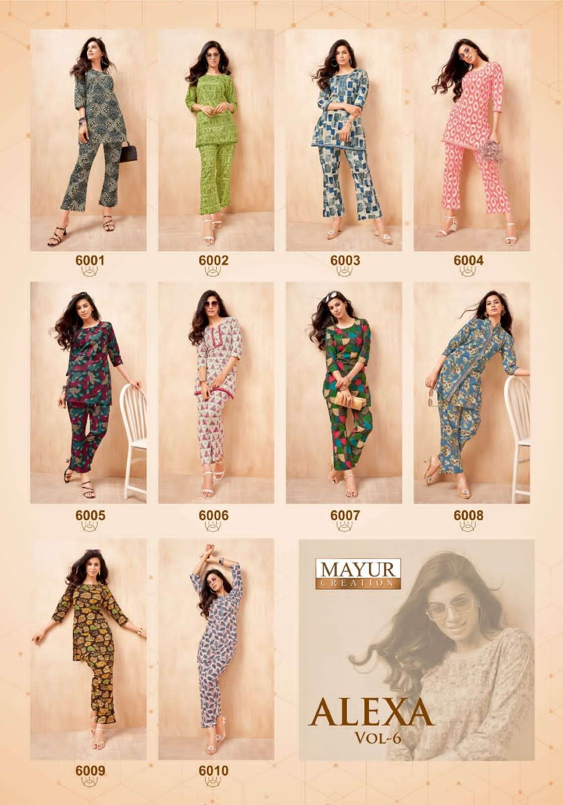 alexa vol-6 by mayur designer casual wear cotton readymade cord set exporter surat