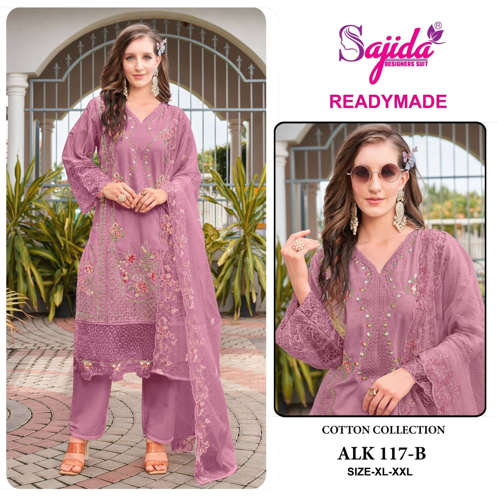 alk 117 by sajida designer suit colors heavy self embroidered cotton suit wholesale dealer surat