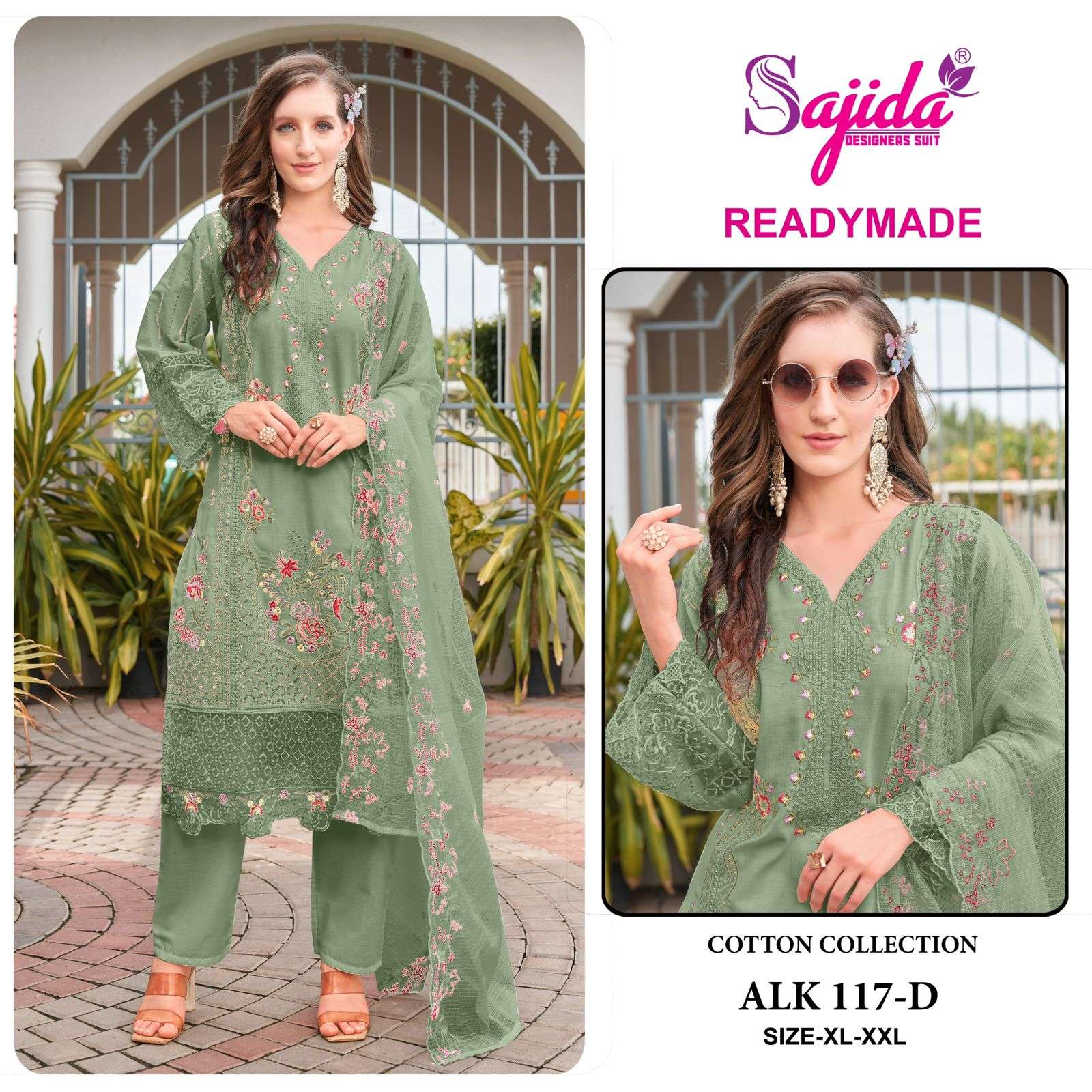 alk 117 by sajida designer suit colors heavy self embroidered cotton suit wholesale dealer surat