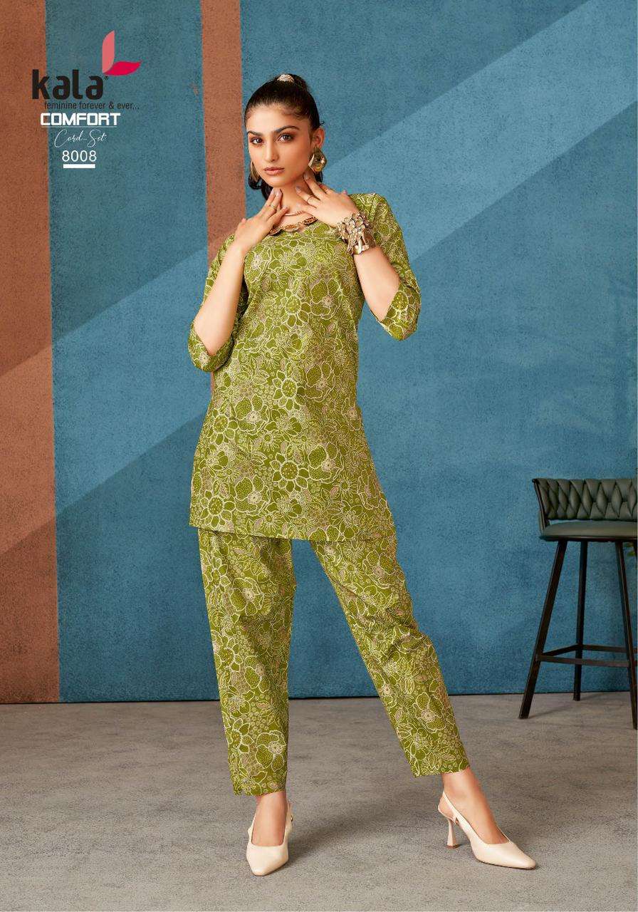 comfort cord set vol-3 by kala creation 8001-8012 series cotton summer wear cord set exporter surat