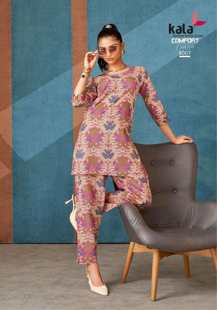 comfort cord set vol-3 by kala creation 8001-8012 series cotton summer wear cord set exporter surat