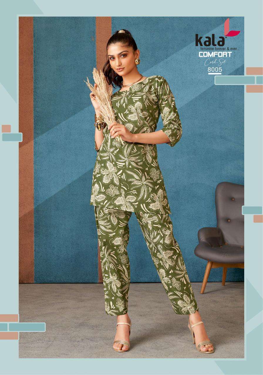 comfort cord set vol-3 by kala creation 8001-8012 series cotton summer wear cord set exporter surat