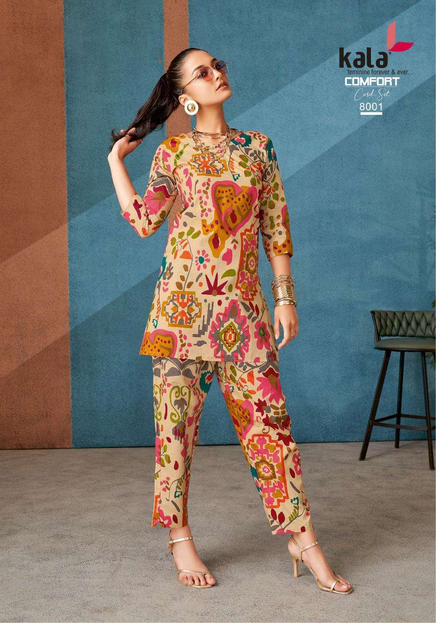 comfort cord set vol-3 by kala creation 8001-8012 series cotton summer wear cord set exporter surat