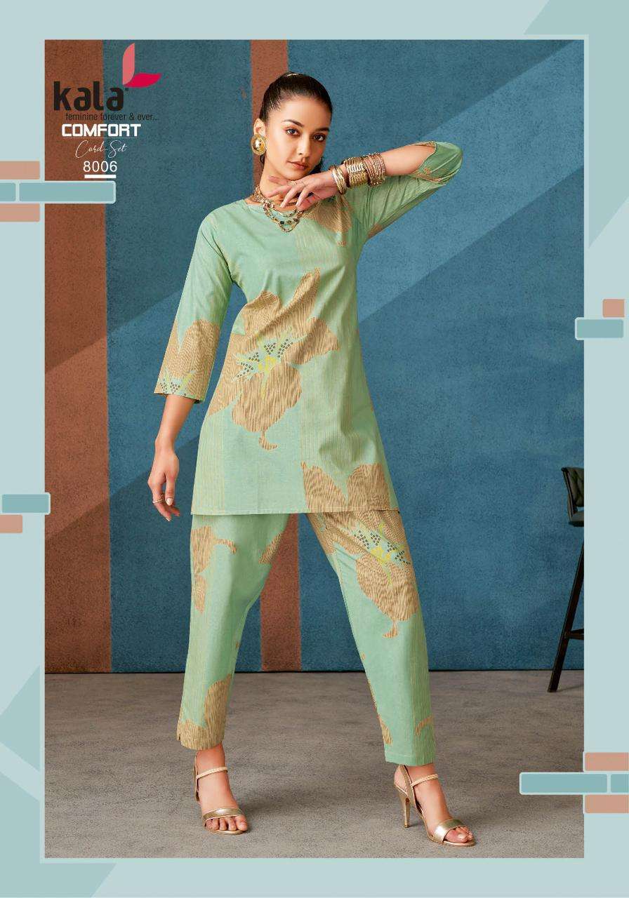 comfort cord set vol-3 by kala creation 8001-8012 series cotton summer wear cord set exporter surat