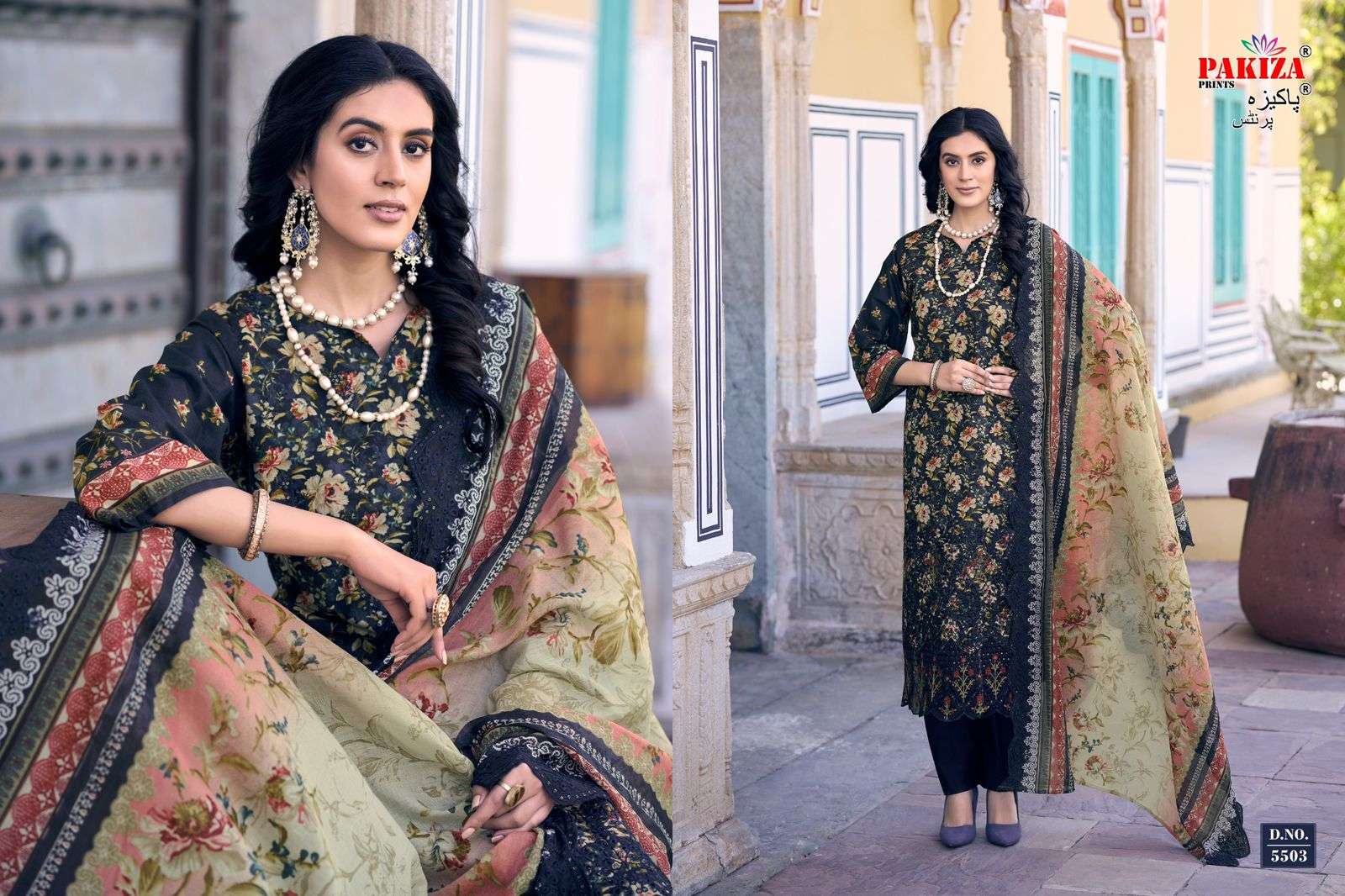 faraz vol-55 by pakiza colors latest designer party wear unstitch suit collection surat
