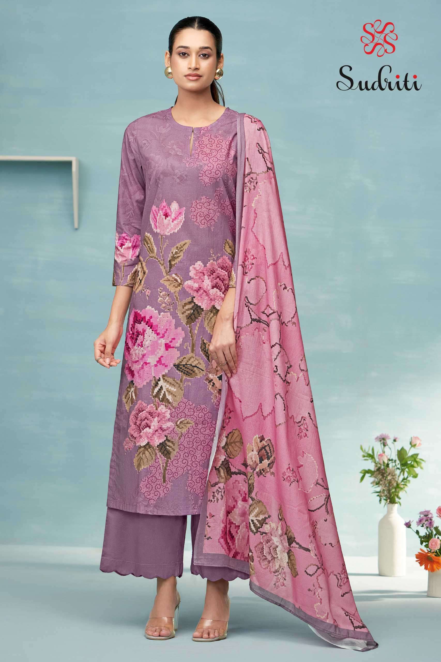 fariha by sudriti colors casual wear cotton digital printed suit wholesaler surat