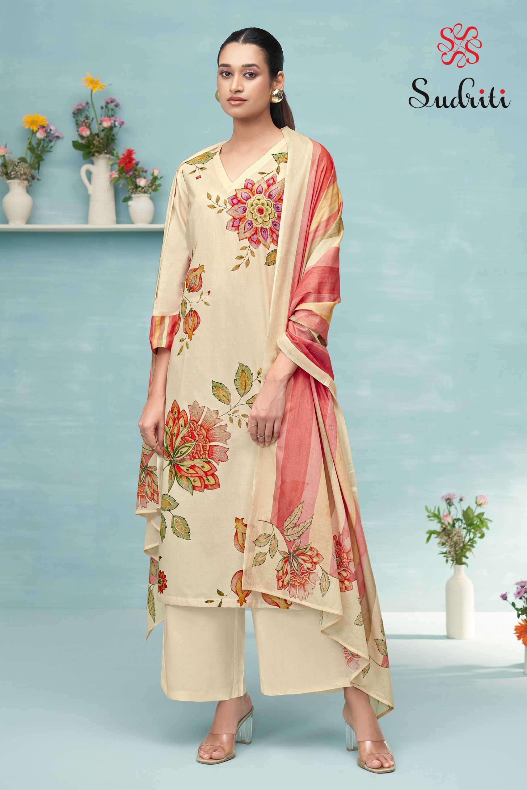 fariha by sudriti colors casual wear cotton digital printed suit wholesaler surat