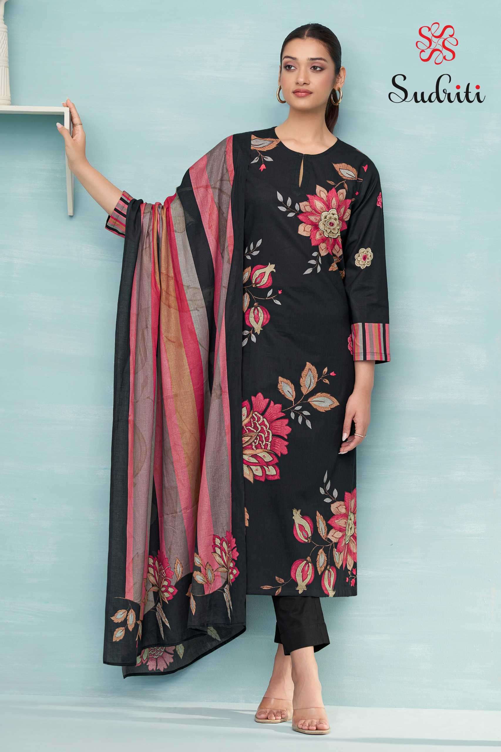 fariha by sudriti colors casual wear cotton digital printed suit wholesaler surat