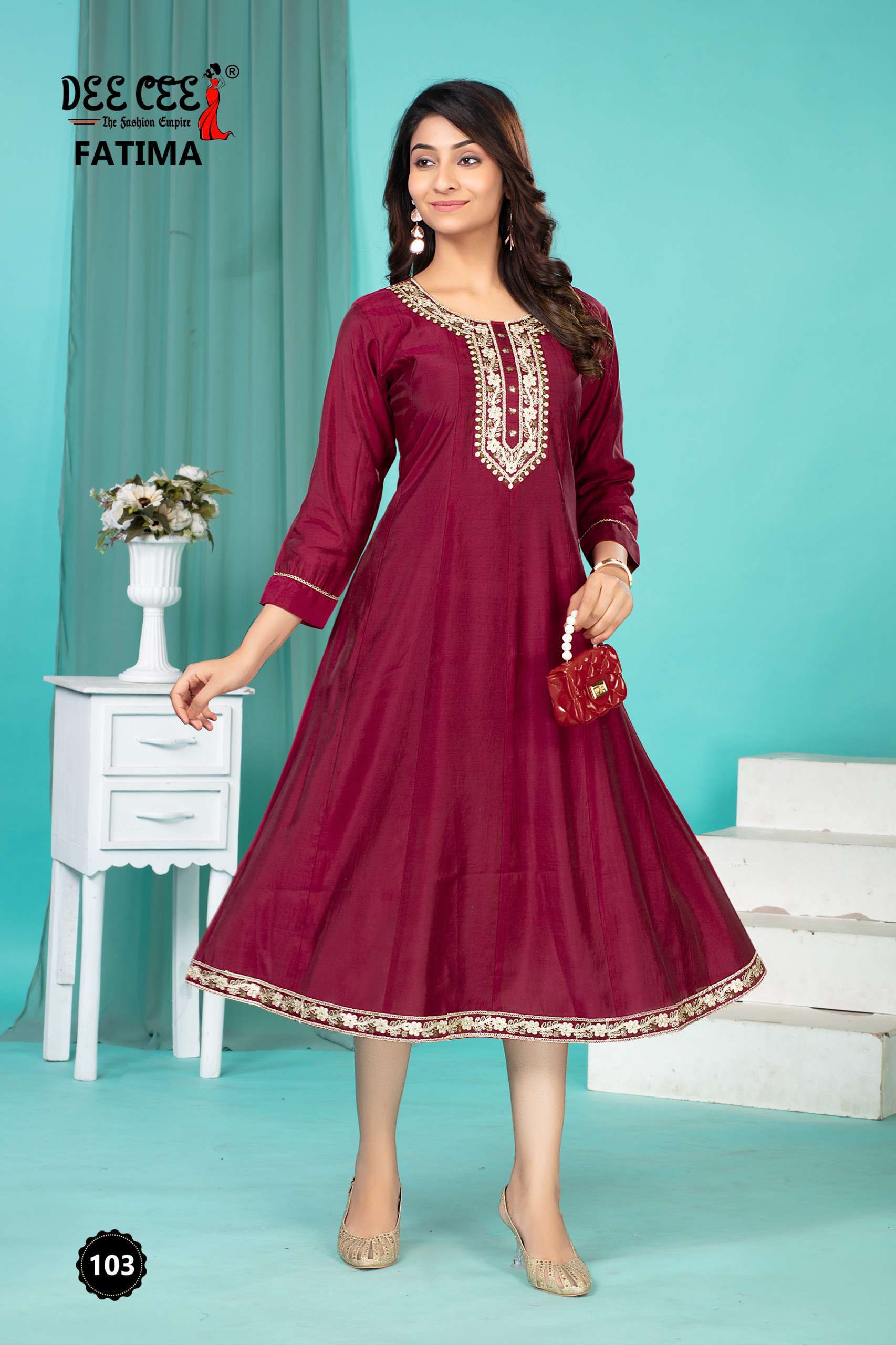 fatima by deecee colors exclusive designer roman silk readymade kurti supplier surat