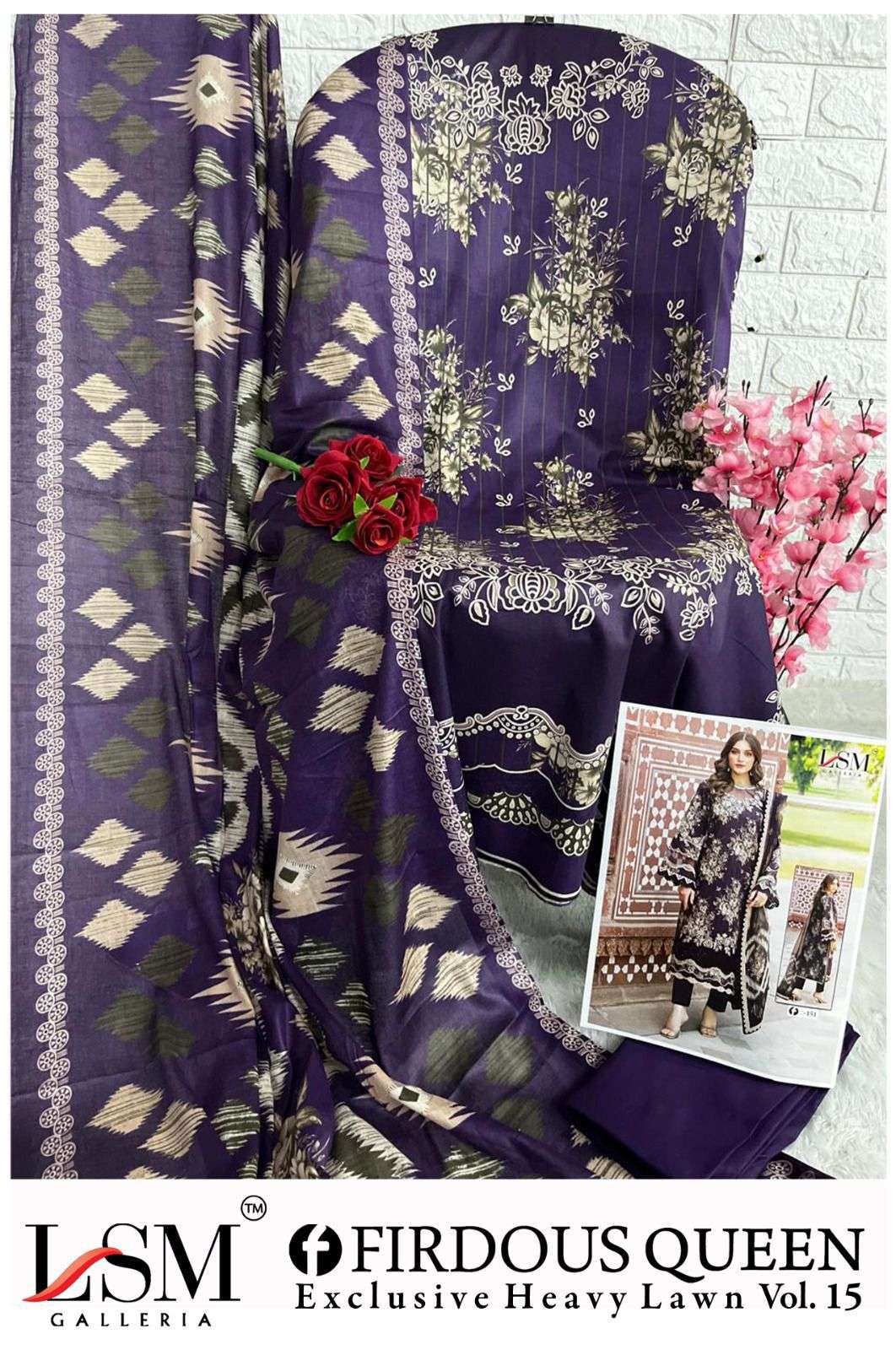firdous queen vol-15 by lsm colors exclusive designer party wear pakistani suit supplier surat