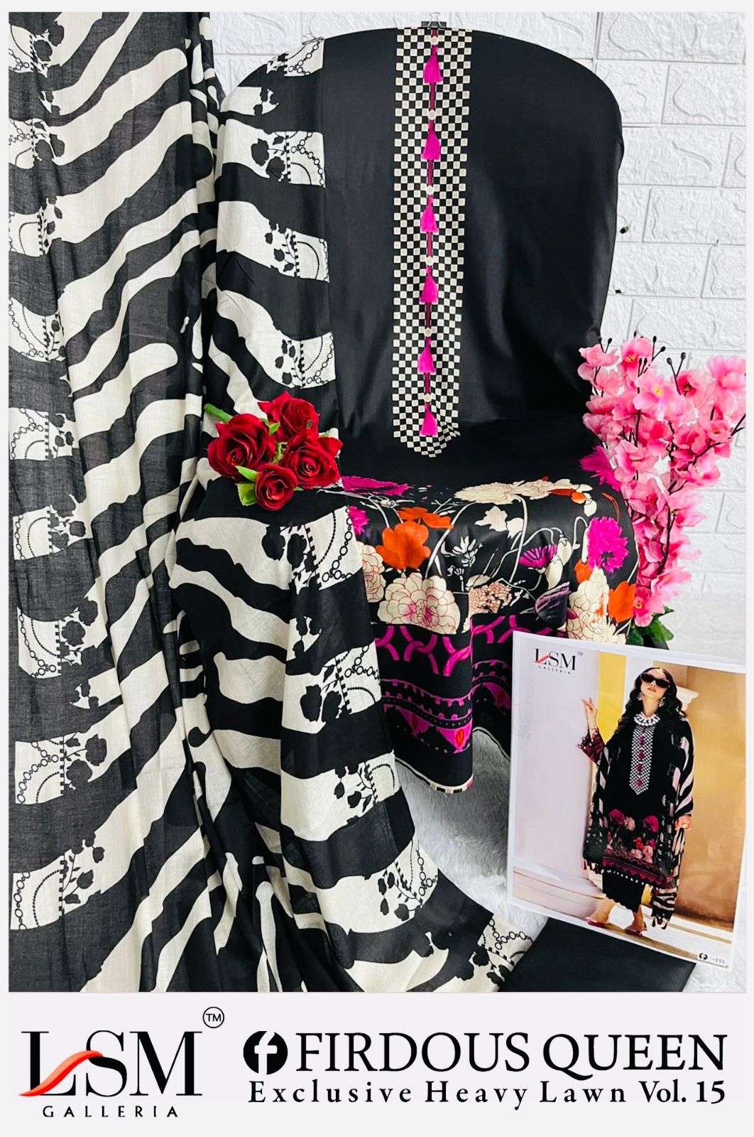 firdous queen vol-15 by lsm colors exclusive designer party wear pakistani suit supplier surat
