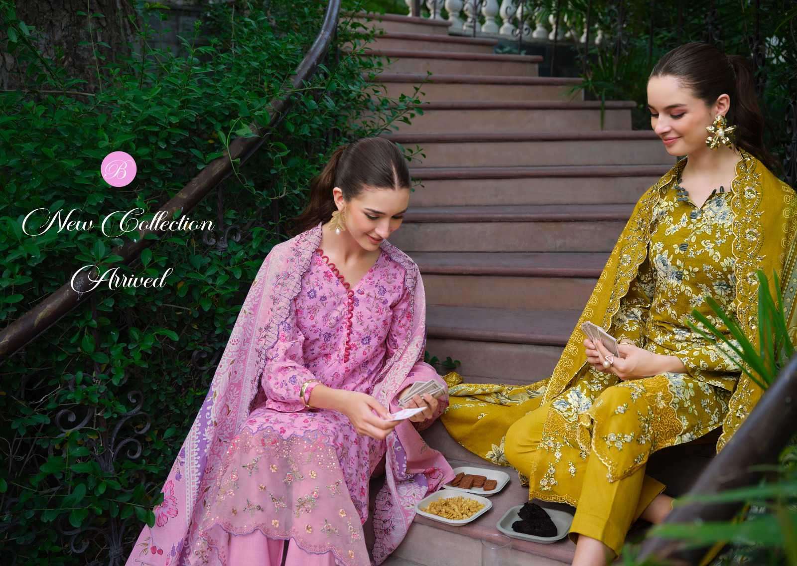 fiza by belliza designer colors cotton print with embroidered suit wholesaler surat