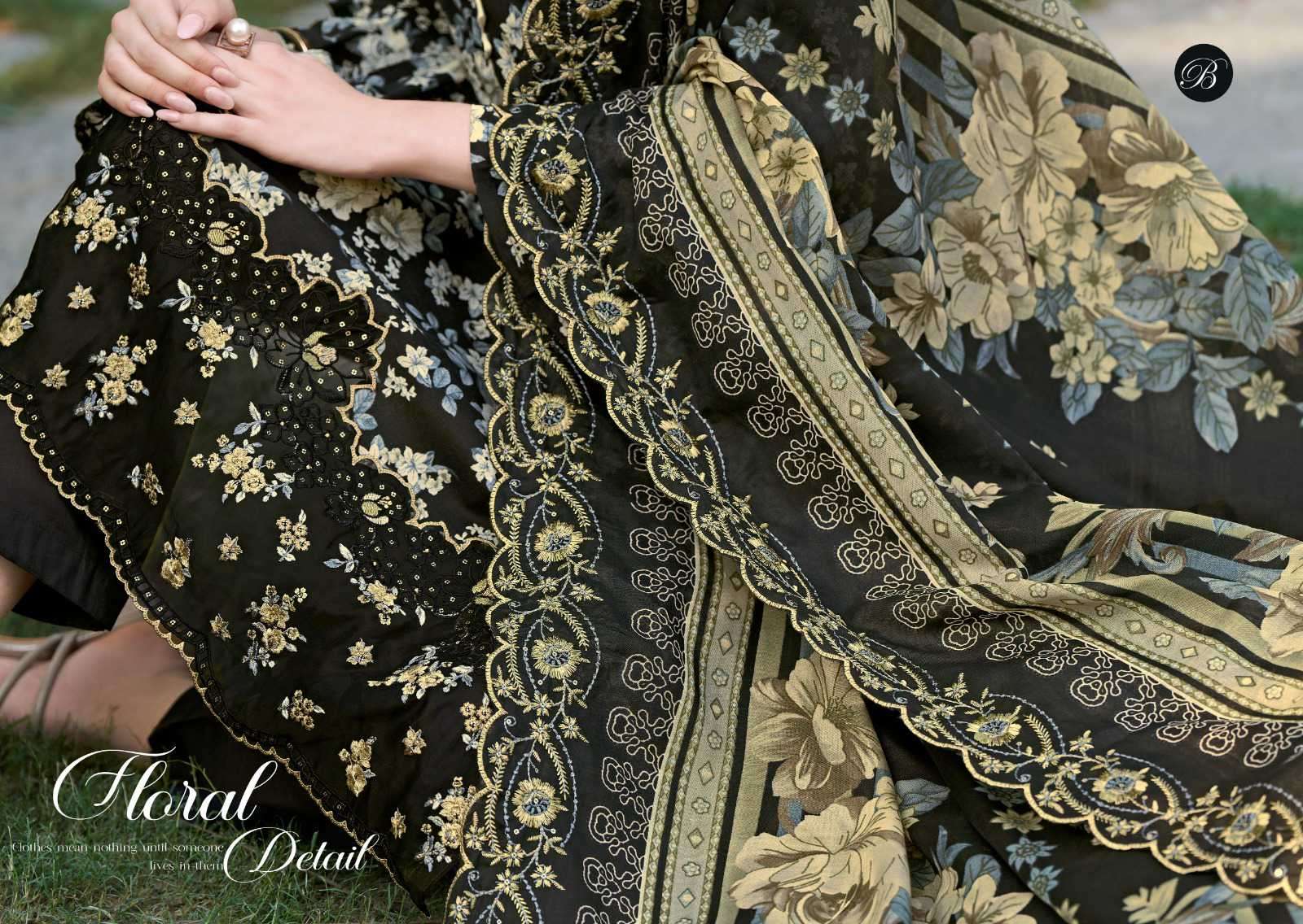 fiza by belliza designer colors cotton print with embroidered suit wholesaler surat