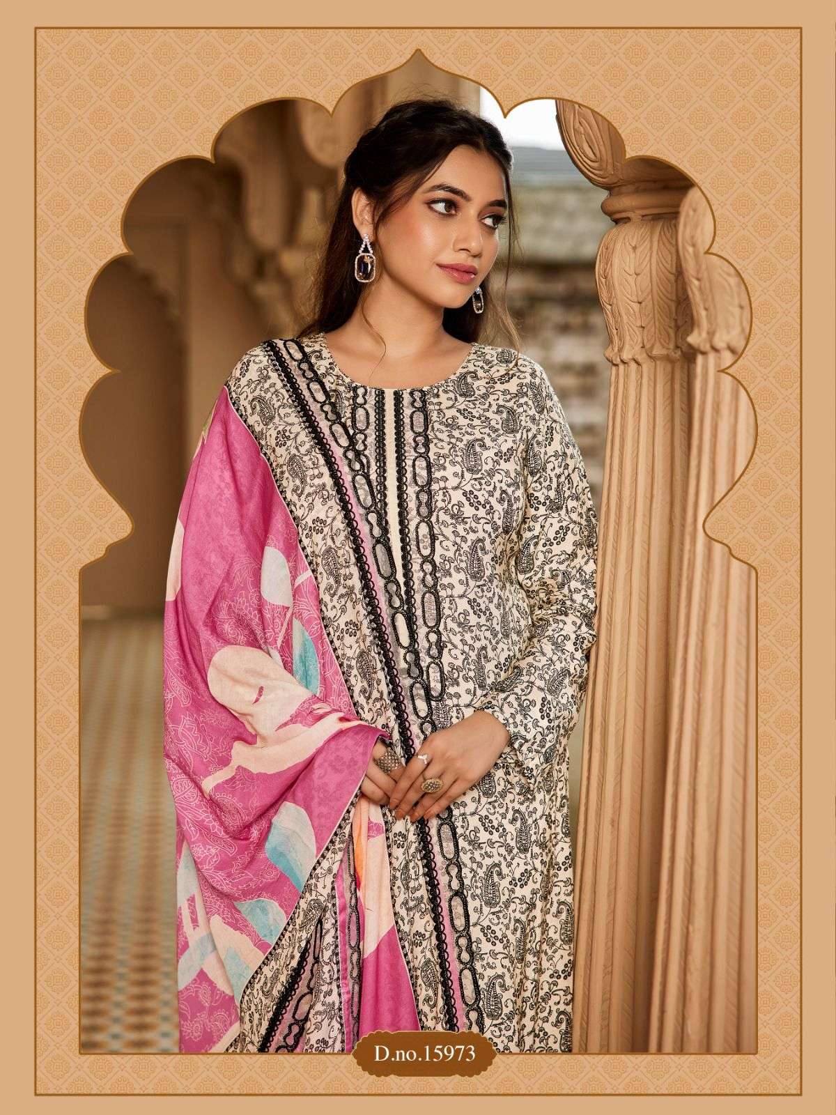 historic by ibiza colors exclusive embroidery work with digital printed muslin suit exporter surat