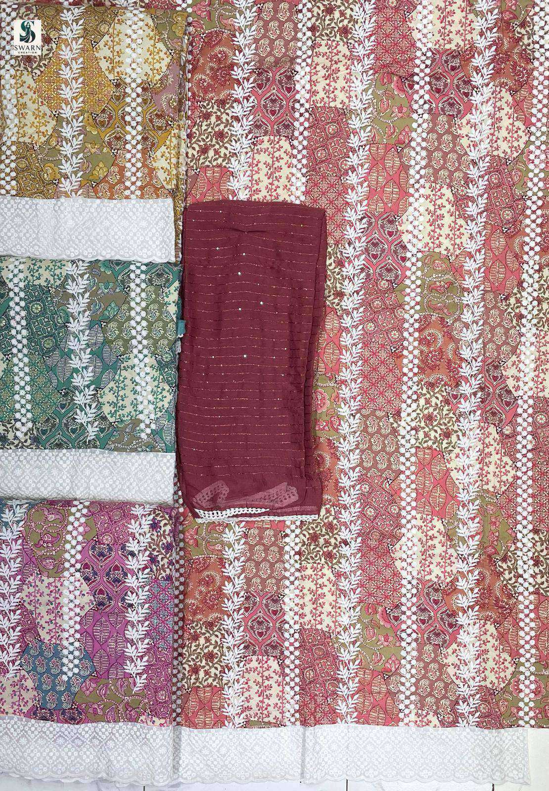 inaya by swarn creation colors casual wear embroidered viscose rayon suit exporter surat