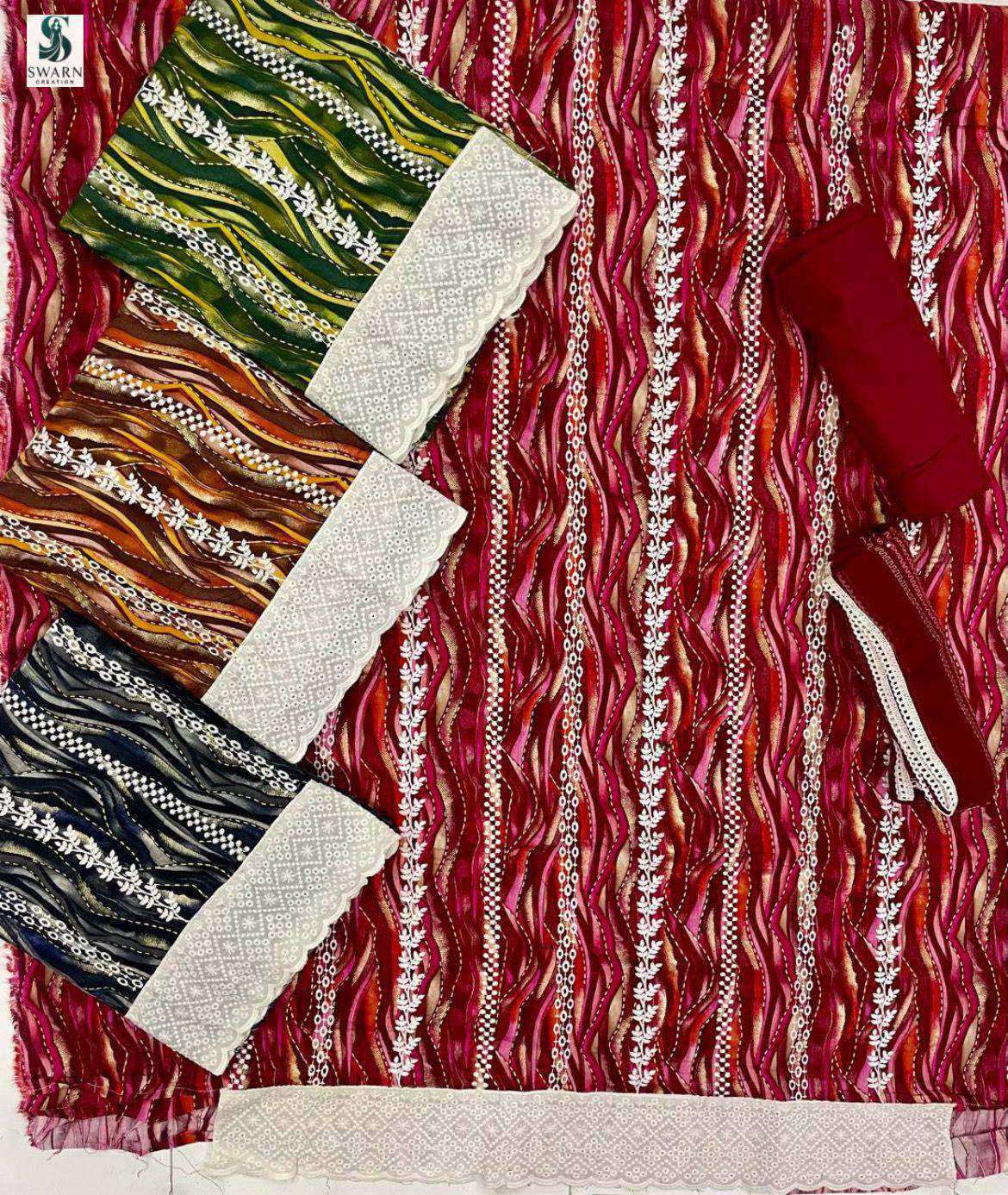 inaya by swarn creation colors casual wear embroidered viscose rayon suit exporter surat