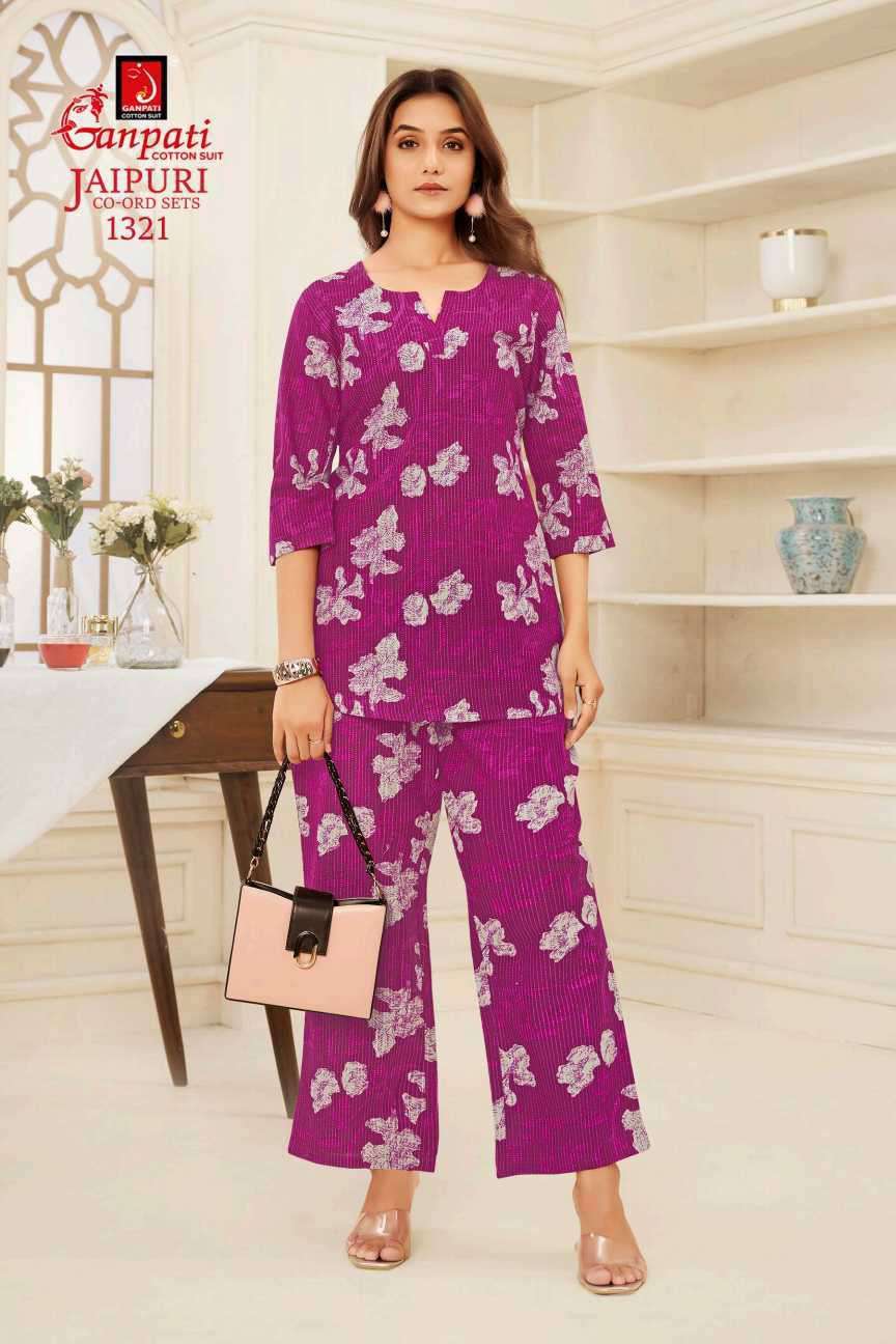 jaipuri vol-13 by ganpati cotton suit colors casual wear cotton cord set dealer surat