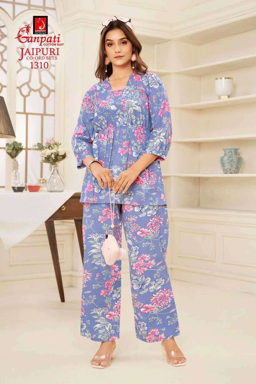 jaipuri vol-13 by ganpati cotton suit colors casual wear cotton cord set dealer surat