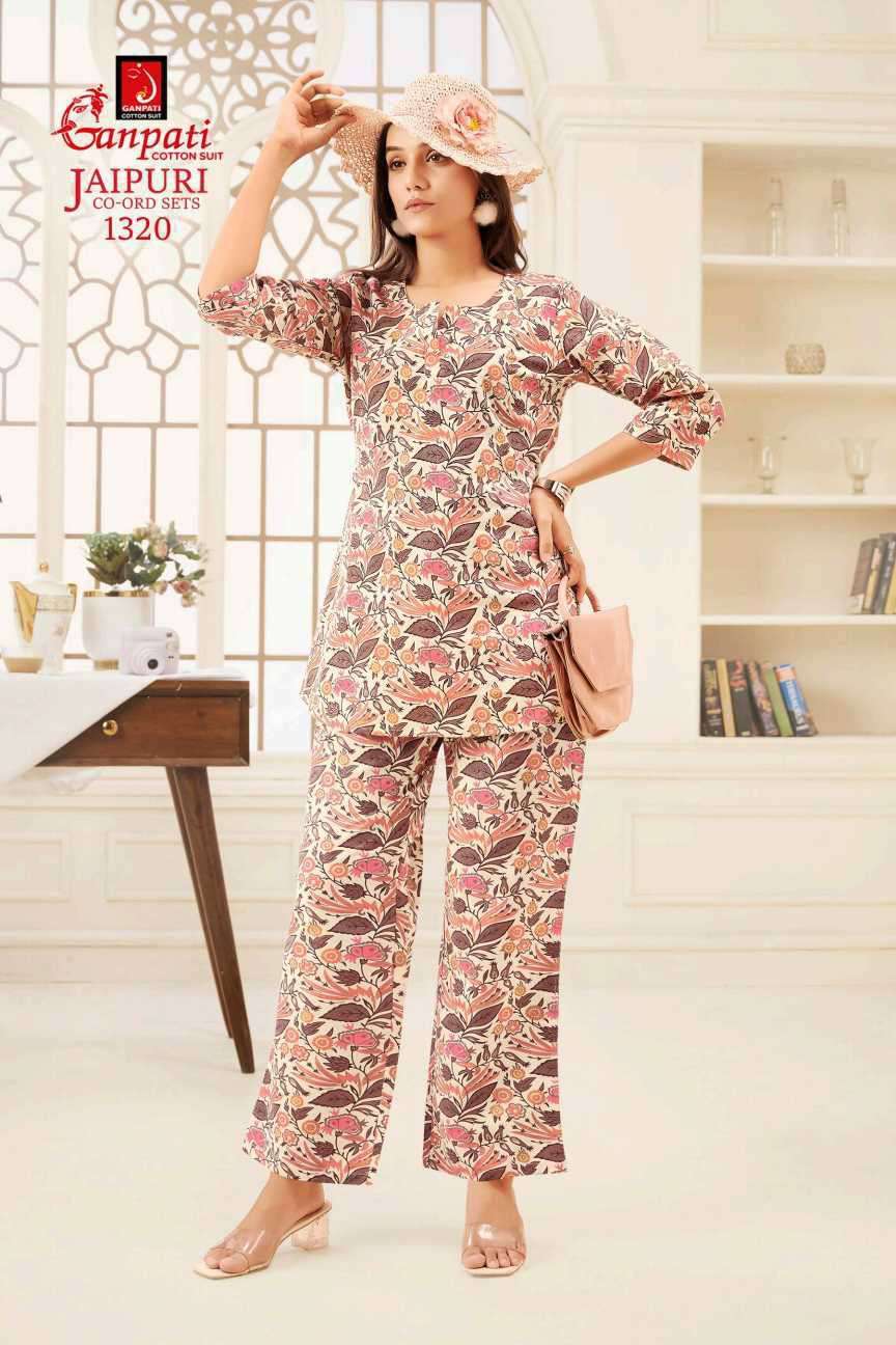 jaipuri vol-13 by ganpati cotton suit colors casual wear cotton cord set dealer surat