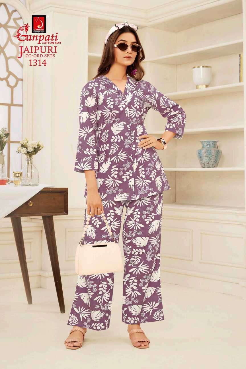 jaipuri vol-13 by ganpati cotton suit colors casual wear cotton cord set dealer surat