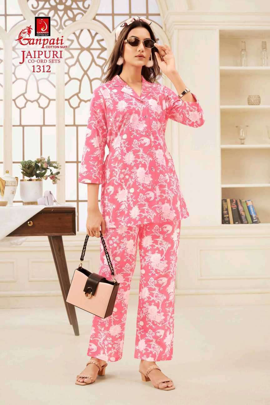 jaipuri vol-13 by ganpati cotton suit colors casual wear cotton cord set dealer surat
