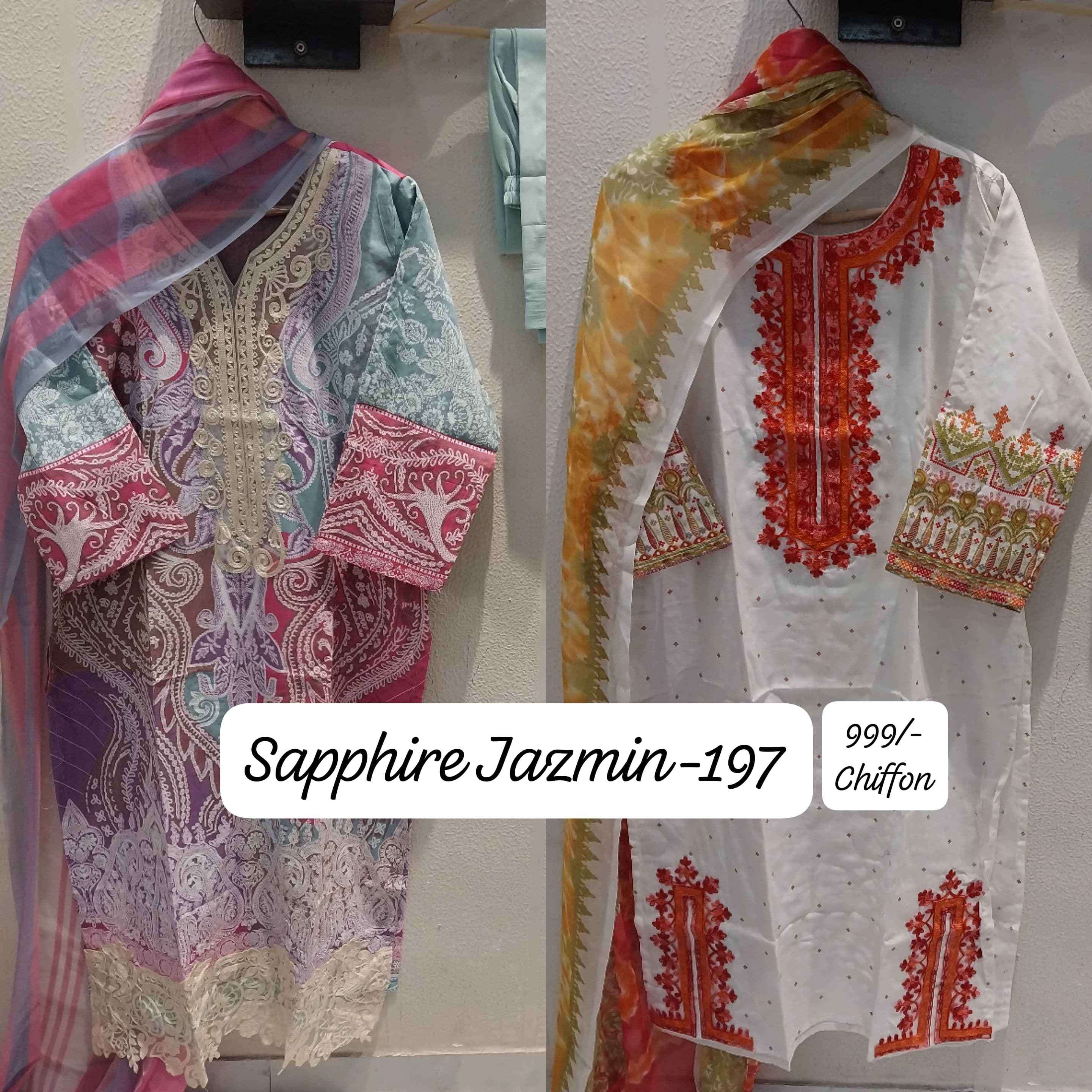 jazmin vol-197 by sapphire colors exclusive designer lawn pakistani suit exporter surat