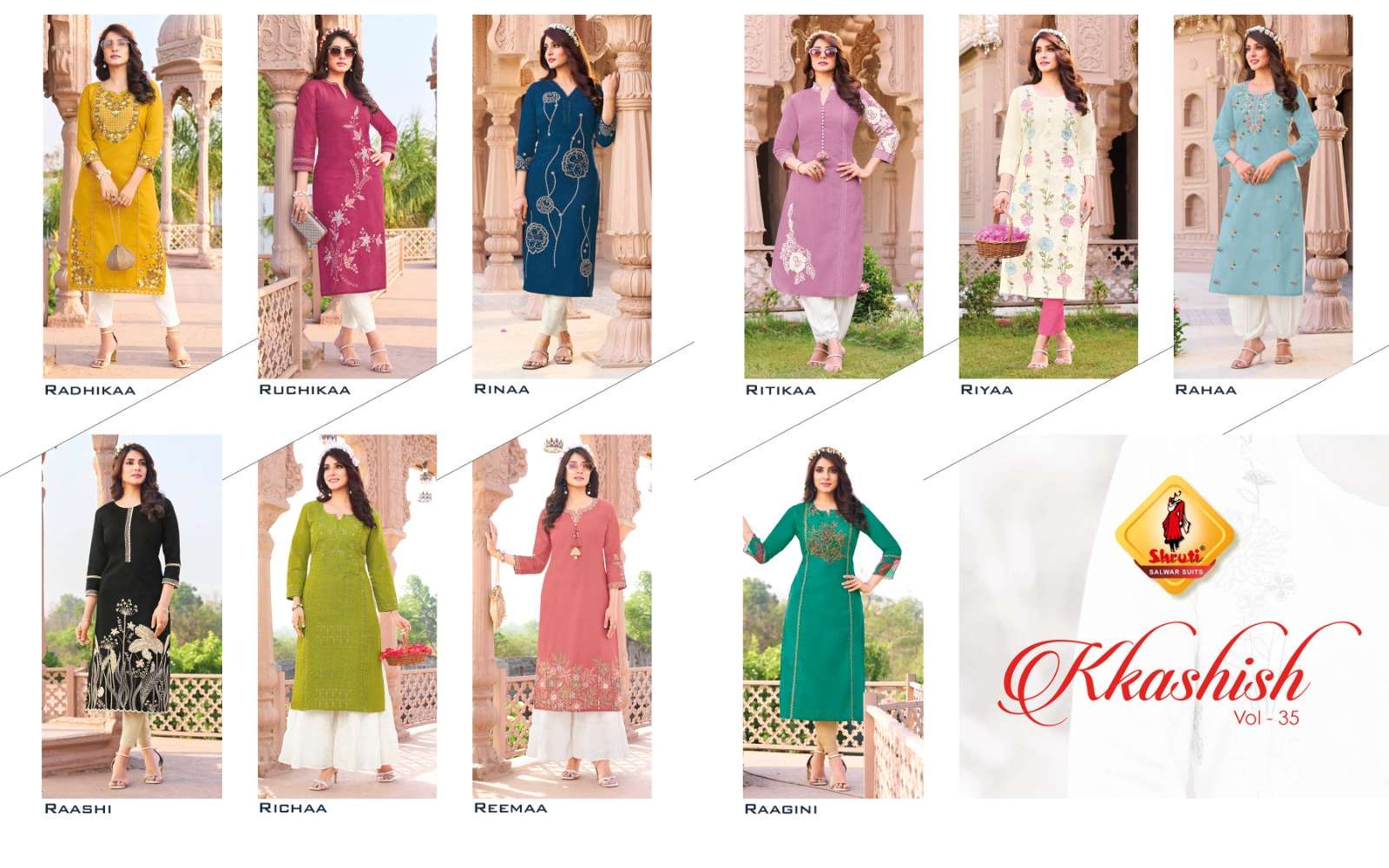kkashish vol-35 by shruti colors latest designer party wear kurti online dealer surat