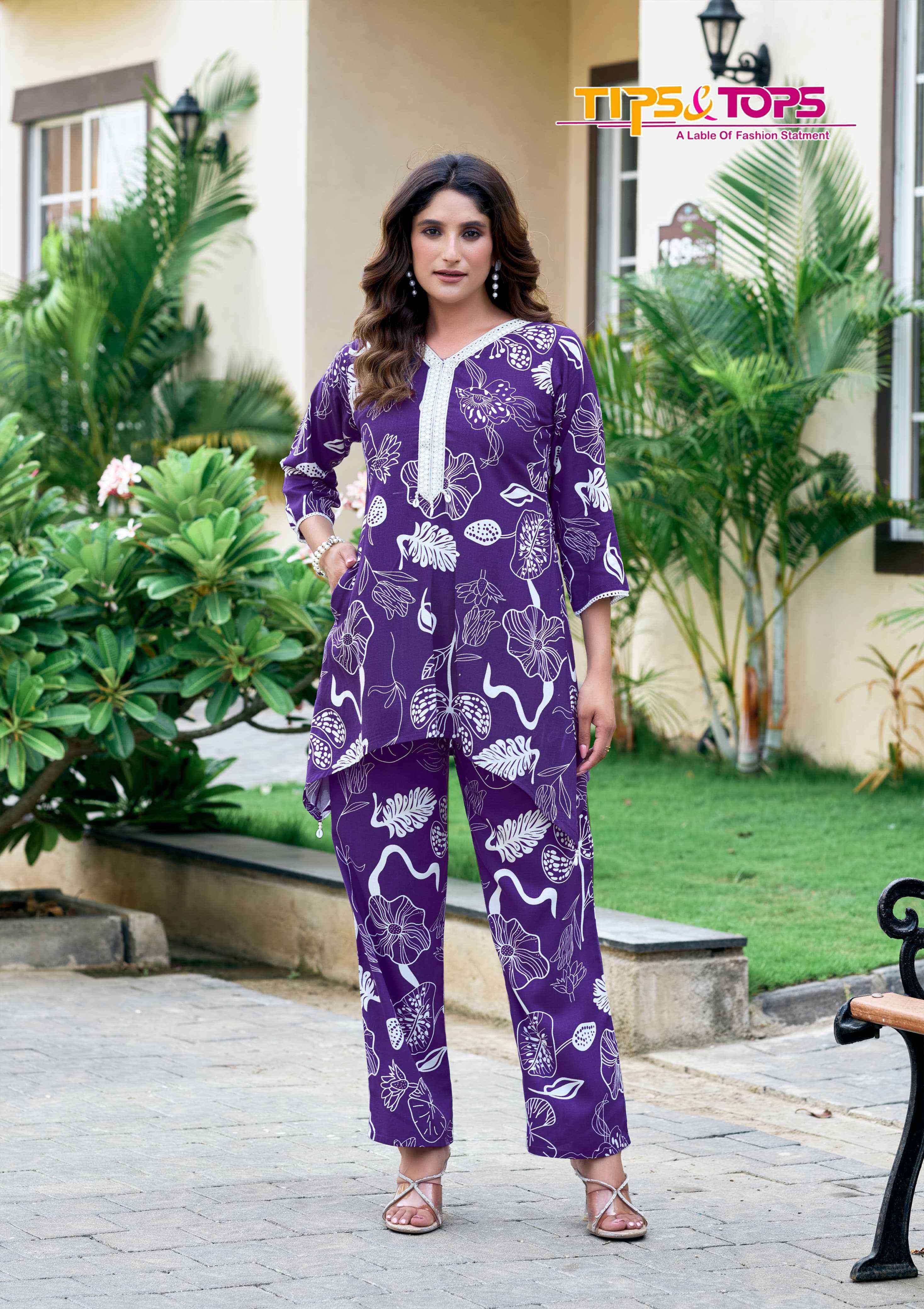 lifestyle vol-2 tips and tops colors casual wear rayon print cord set supplier surat