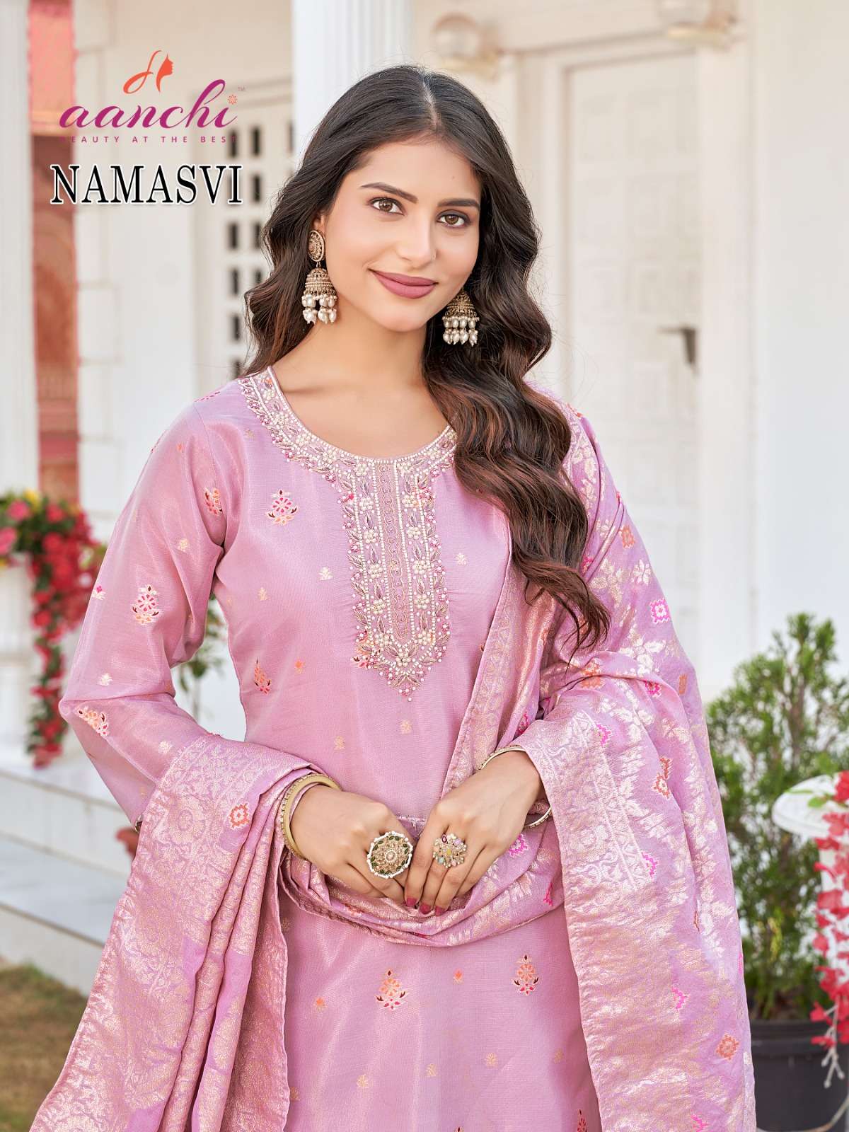 manasvi by aanchi colors jacquard fancy work stylish kurti online dealer surat