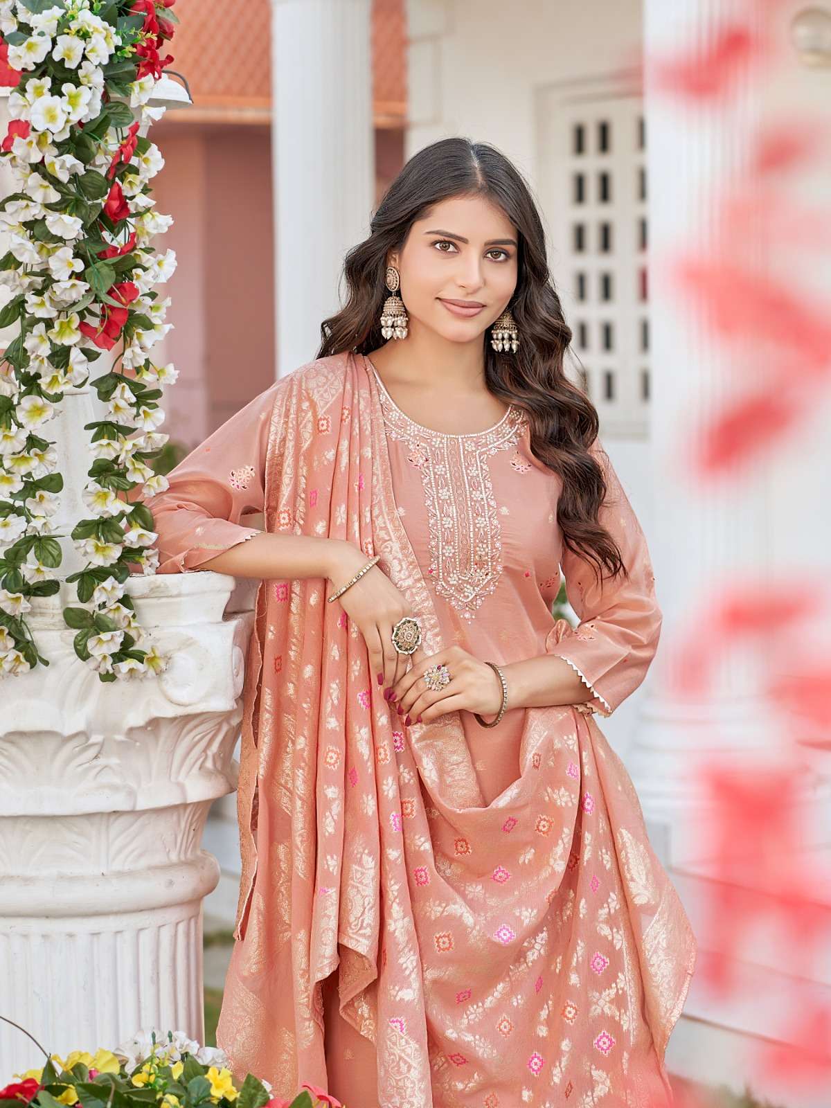 manasvi by aanchi colors jacquard fancy work stylish kurti online dealer surat